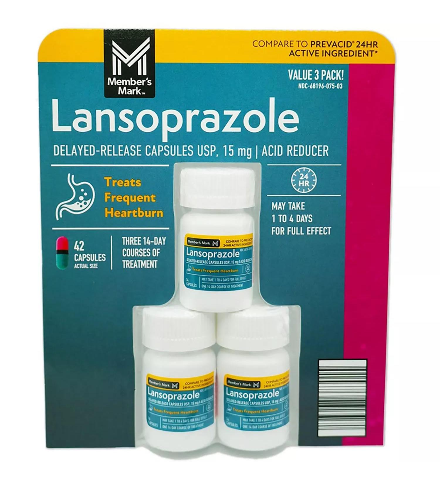 Member's Mark Lansoprazole Delayed-Release Capsules 15 mg (42 Count) - Buy Online on GoSupps.com