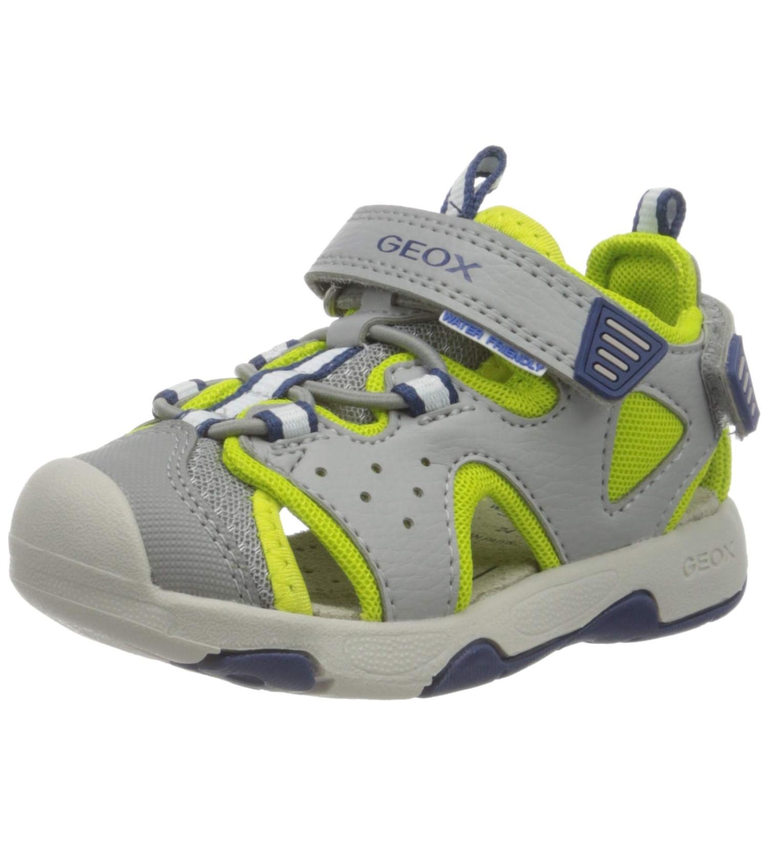 Geox Boy's B Sandal Multy 6 UK - Grey Lime Green | Breathable Kids' Sandal - Buy Online on GoSupps.com