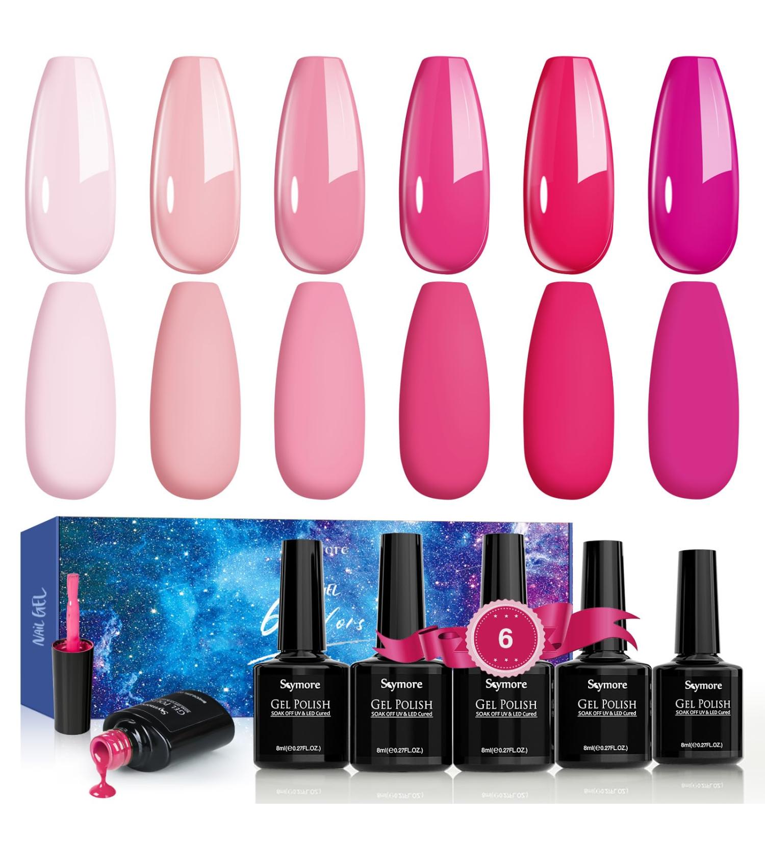 Skymore UV Nail Polish Gel Nail Polish 8 ml Gel Nail Polish for UV Lamp 6 Colours Gel Nail Polish UV Varnishes for Nails UV Gel Nail Polish Nude Gel Polish Brown Gel Polish - Buy Online on GoSupps.com