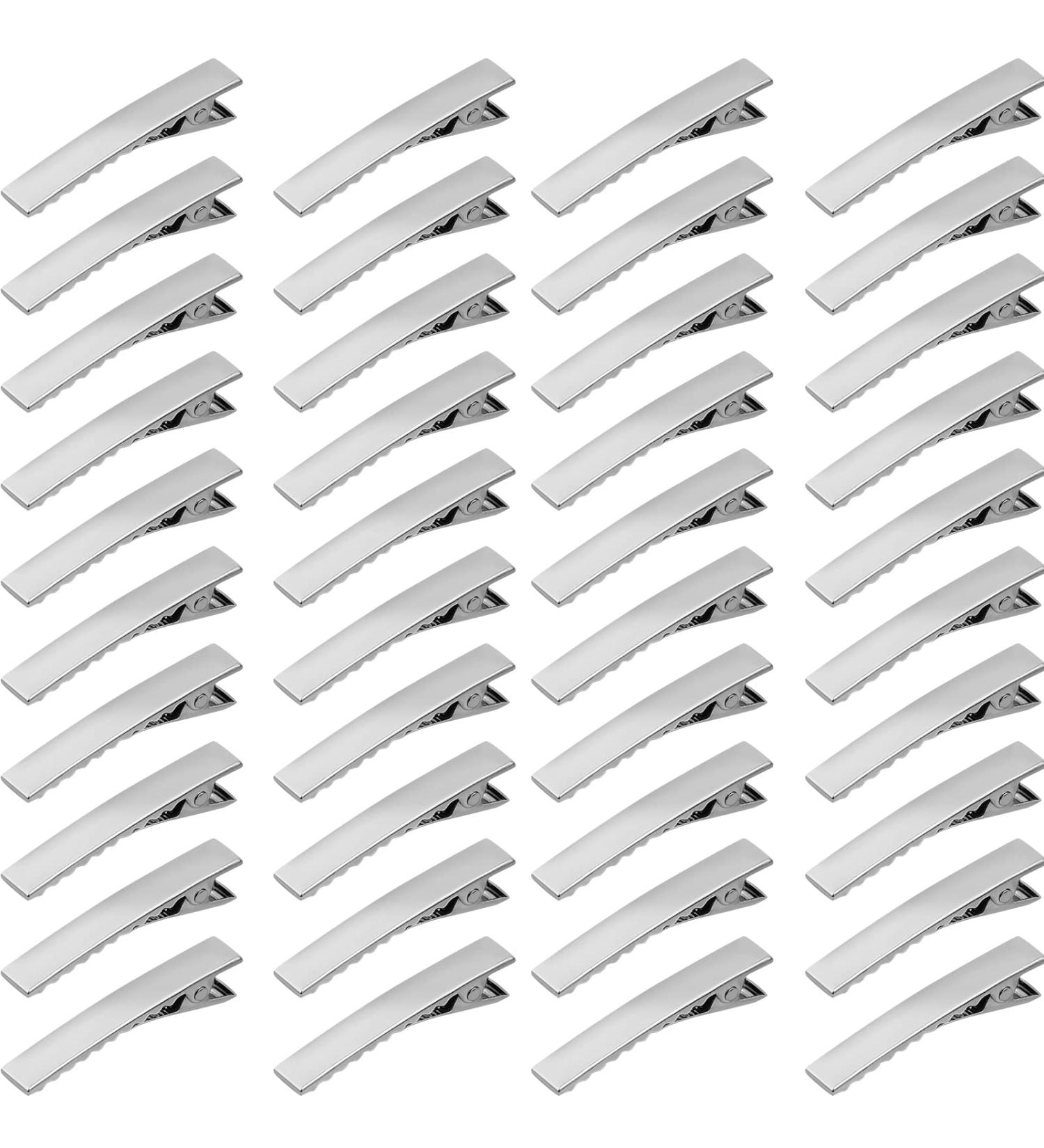 Iyinjuan 60 Pcs Duck Hair Clips - 1.85 Silver Metal Alligator Hairdresser Clamps & Curl Clips - Durable Hair Styling Accessories - Buy Online on GoSupps.com