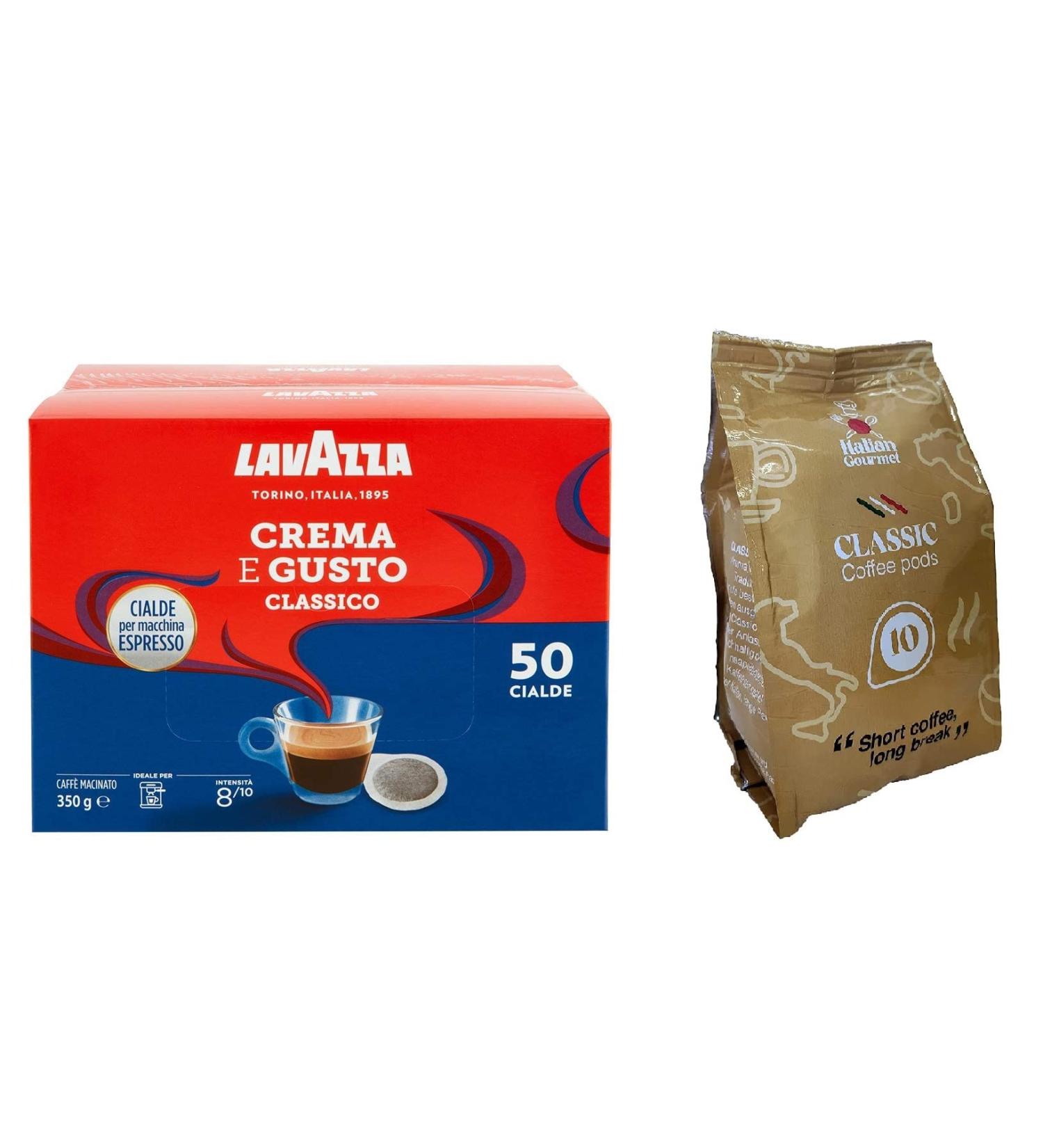 Lavazza Espresso Crema E Gusto Box 50 coffee pods + Italian Gourmet Café Clasico Espresso 10 pods