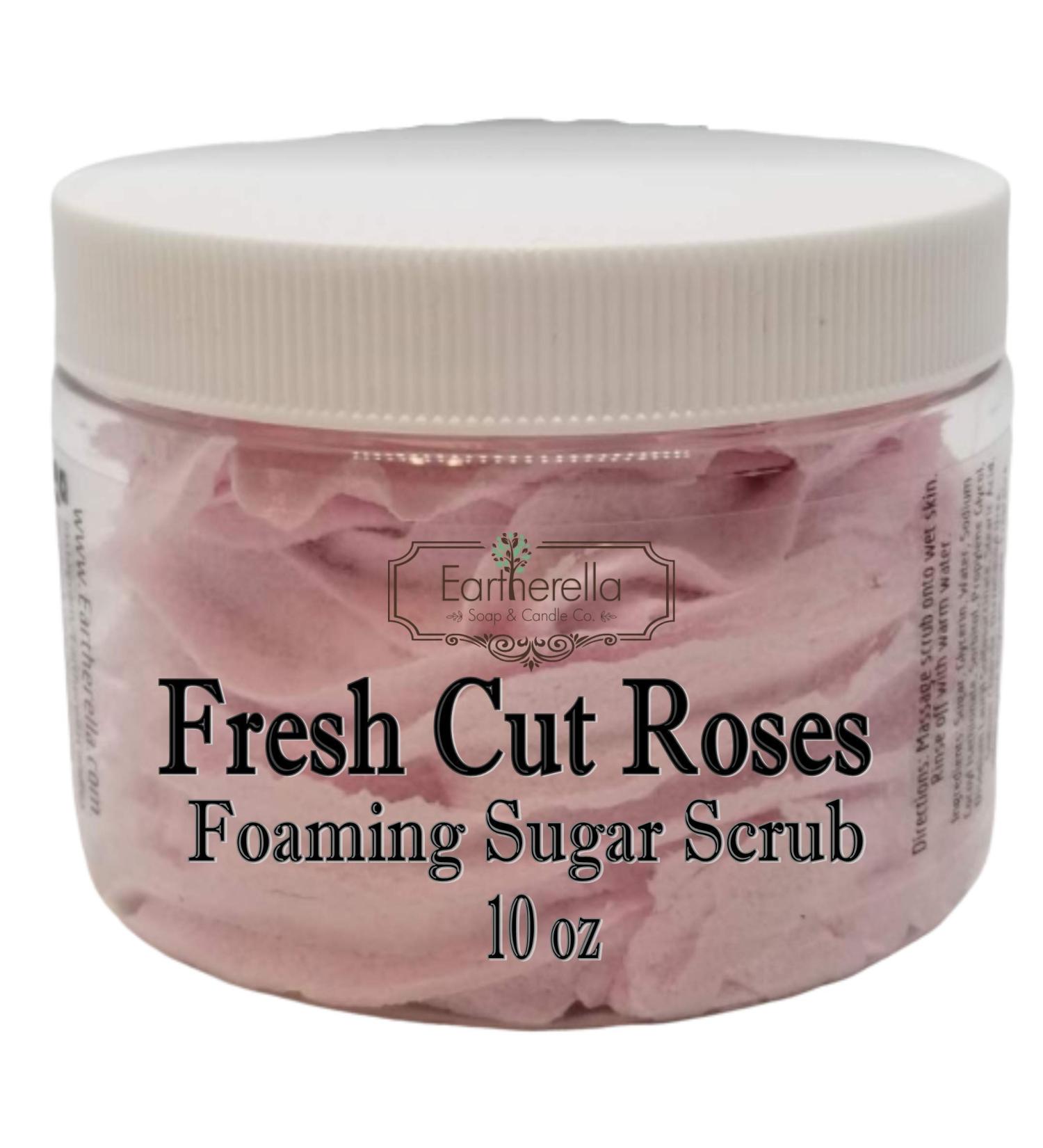 FRESH CUT ROSES Exfoliating Foaming Sugar Body Scrub 10 oz jar