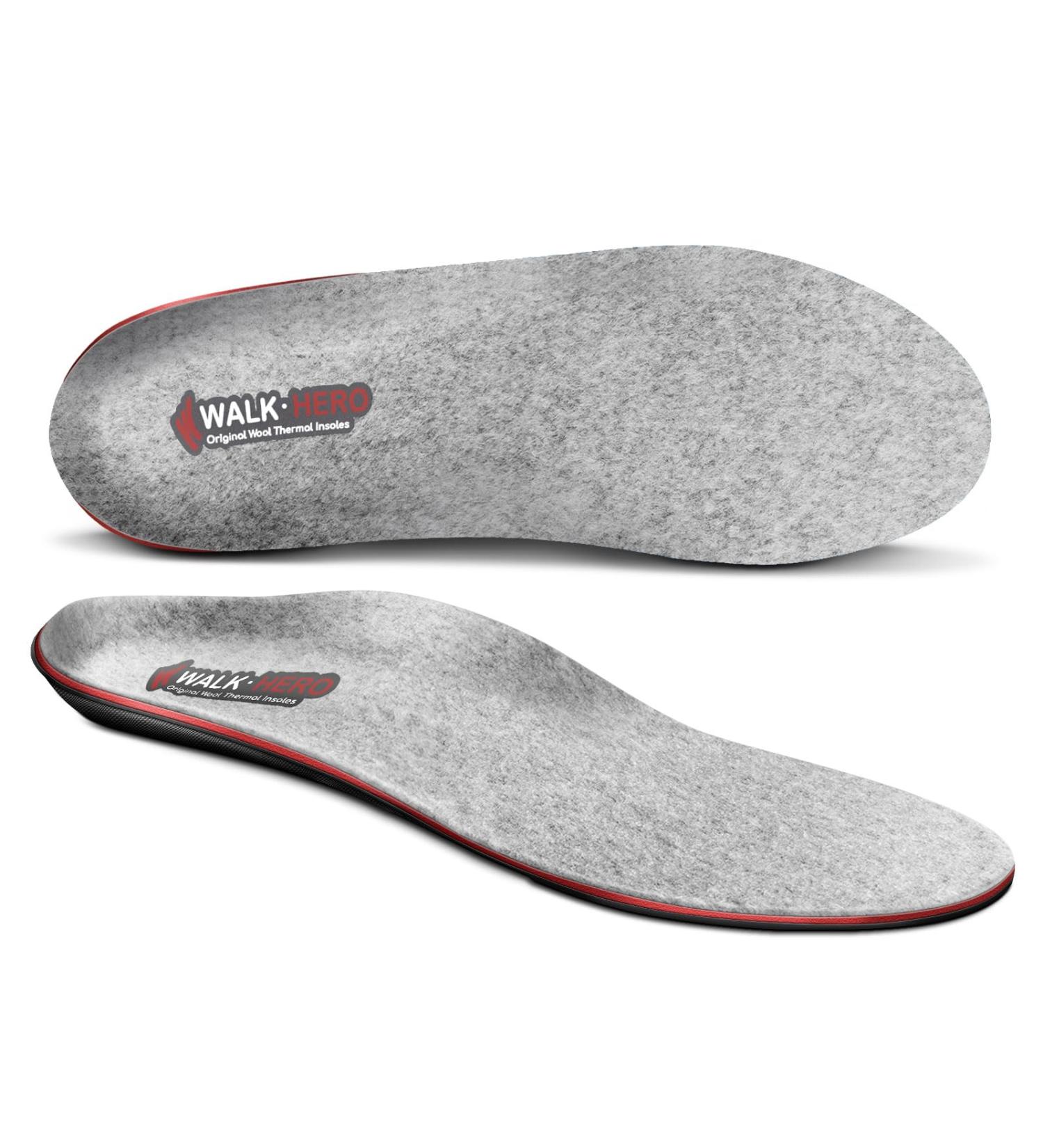 WALKHERO Wool Insoles for Plantar Fasciitis Relief - Fleece Arch Support Inserts for Men & Women - Warm Sheepskin Shoe Insoles for Cold Weather (Light Gray Size 10 - Buy Online on GoSupps.com