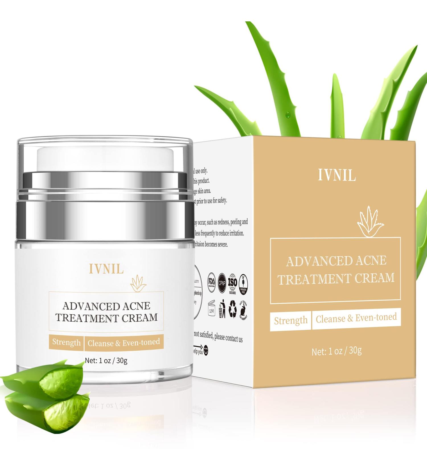 Acne Treatment Cream Ivnil Anti Acne Spot For Face Back Inner Thigh Butt Anti Acne Cream For Teenagers Suitable For Sensitive Skin Natural Ingredients 30g - Buy Online on GoSupps.com