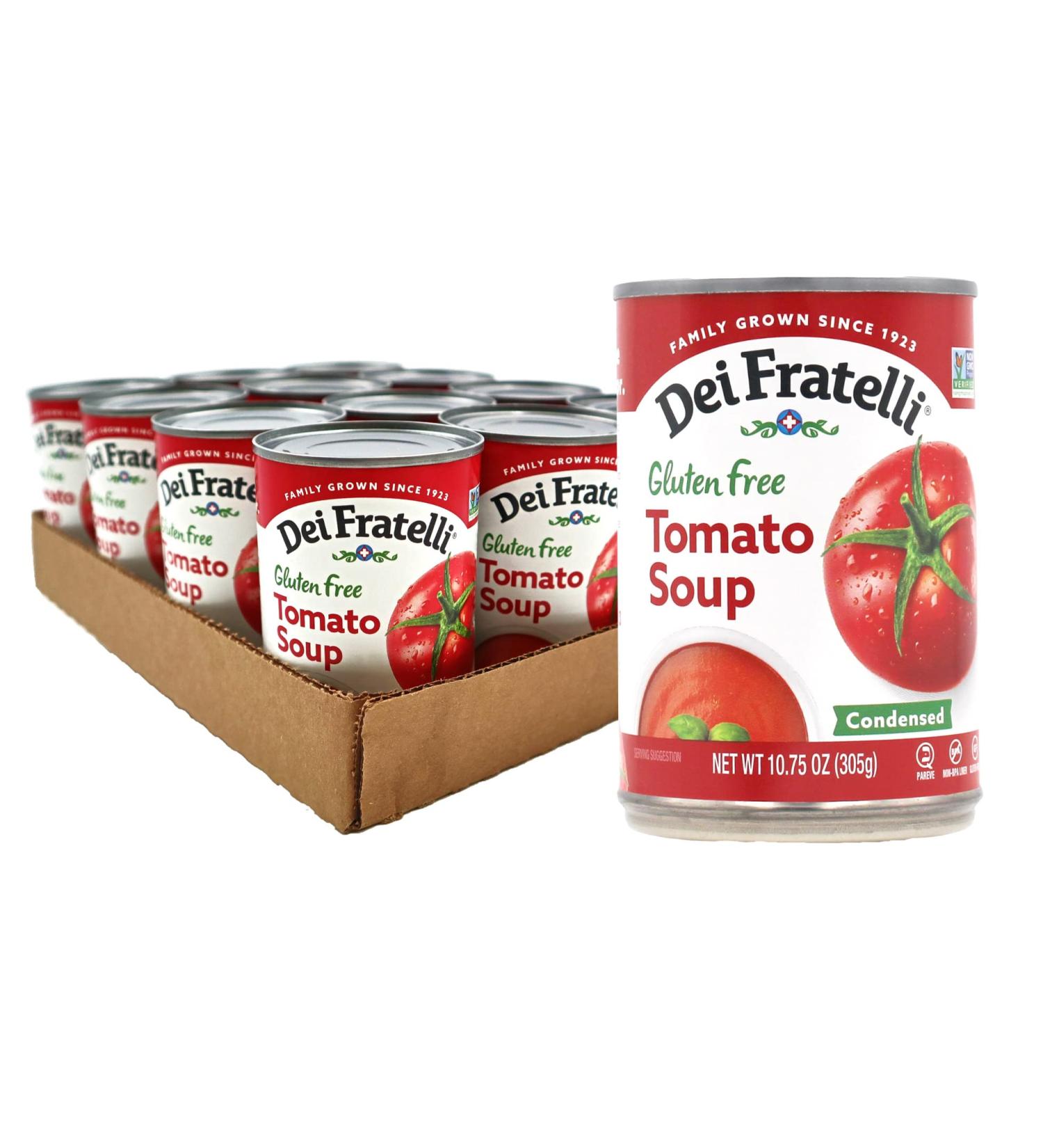 Dei Fratelli Tomato Soup - Gluten Free & All Natural - 5th Generation Recipe - 10.75 oz. cans 12 pack - Buy Online on GoSupps.com