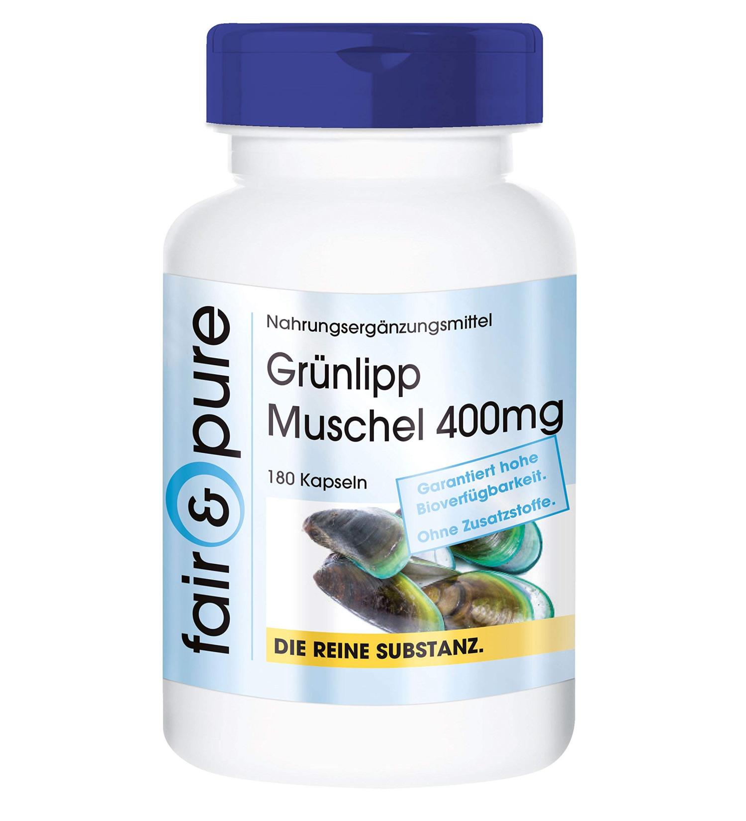 Fair & Pure Green-Lipped Mussel 400mg with Ginger Yucca & Vitamin E - High Dosage 180 Capsules from New Zealand | International Shipping Available - Buy Online on GoSupps.com