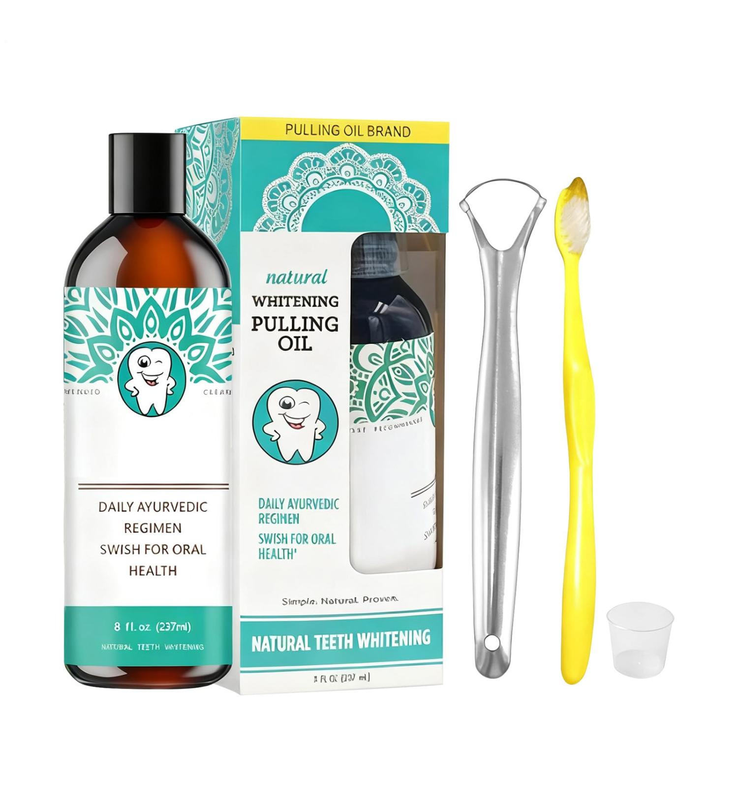 237ml Mouthwash Natural Alcohol-Free Gum Rinse - Column with Tongue Scraper and Toothbrush for Oral Hygiene Health and Dry Teeth Repair for Travel and Adults - Buy Online on GoSupps.com