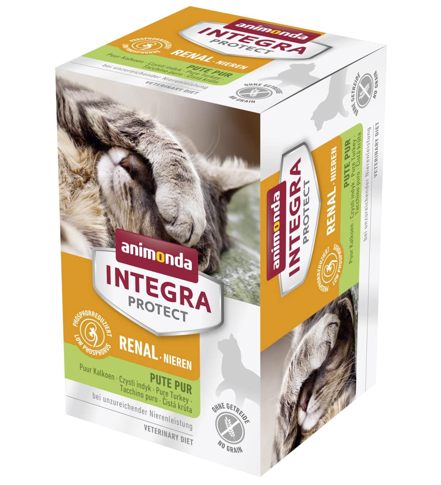Animonda Integra Protect Kidney Cats - Wet Food for Renal Insufficiency Pure Turkey 6 x 100g Pack of 6 Optimal Nutrition for Your Cat's Health - Buy Online on GoSupps.com