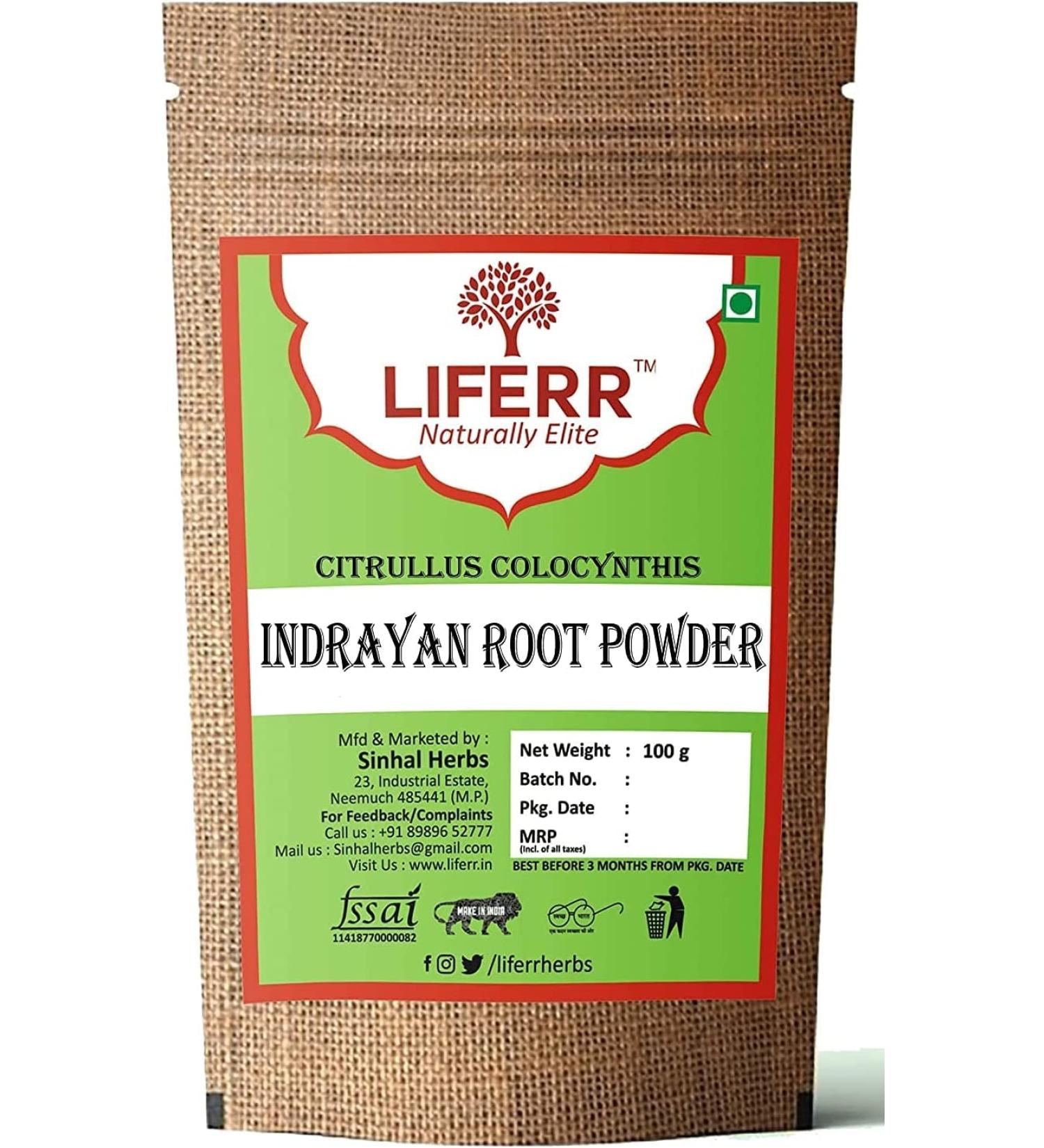 CROW LIFERR Indrayan Roots Powder | Citrullus Colocynthis Roots Powder | Bitter Apple | Makal | Ghorumba | Panjot | 100g - Buy Online on GoSupps.com