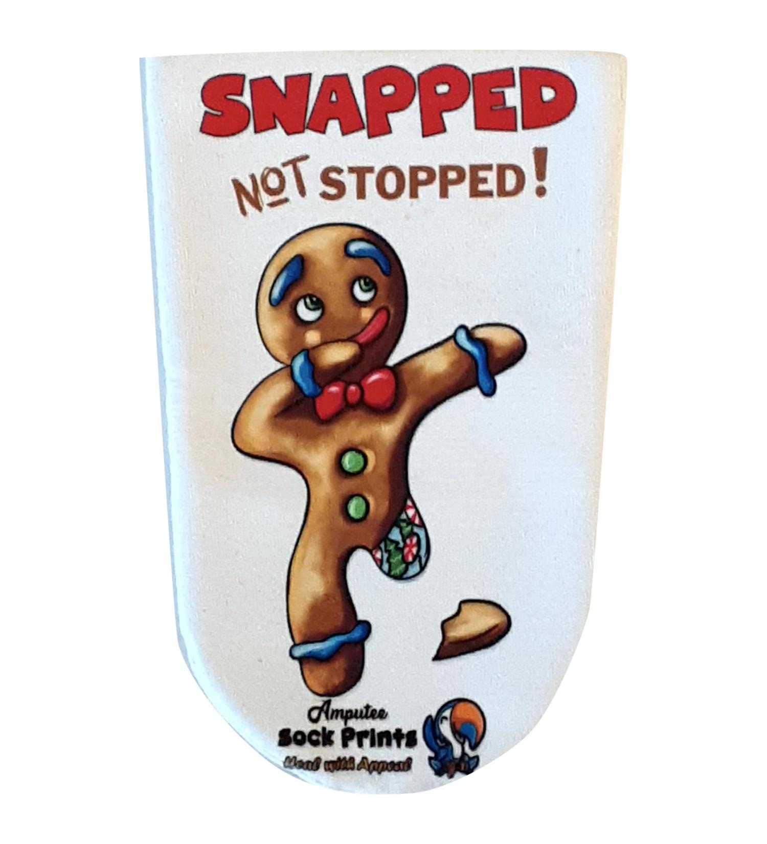 Heal with Appeal Amputee stump sock gingerbread man snapped V1 3Ply stump sock