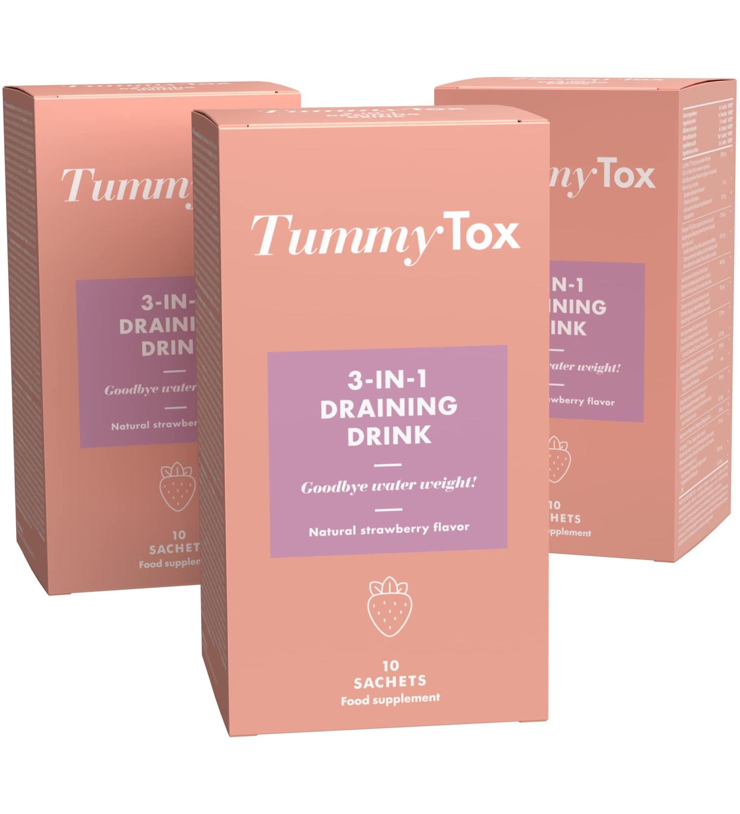Detox Strawberry Drink with Dandelion Root & 8 Herbal Ingredients - 30-Day Supply | TummyTox - Buy Online on GoSupps.com