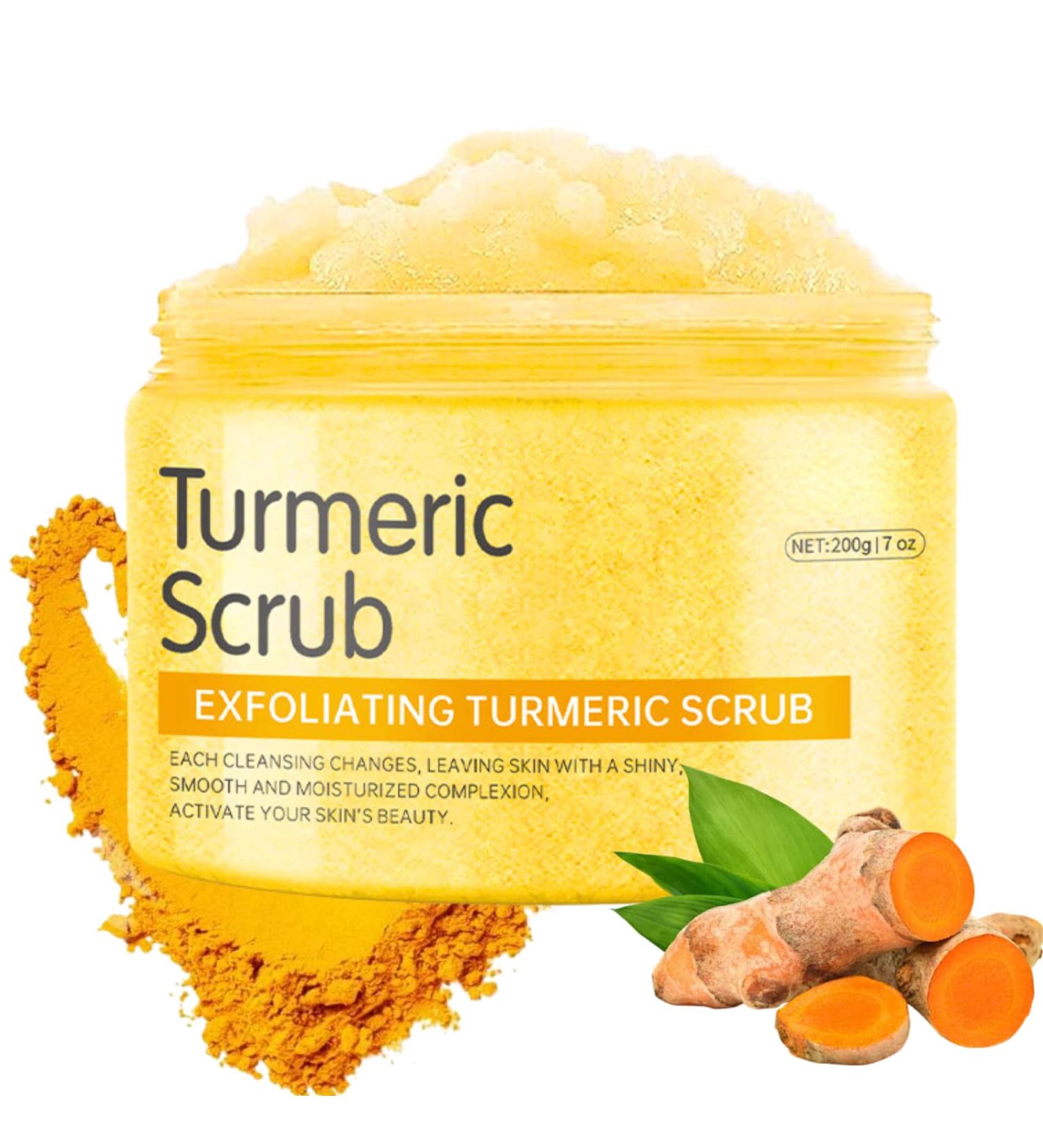 Trendyfave Turmeric Body Scrub Turmeric Face Scrub Body Exfoliator Moisturizing Body Spa Care Body Skin Care Scrub For Bikini Area Neck Butt Back Acne Armpit Dry & Dull Skin 200g - Buy Online on GoSupps.com