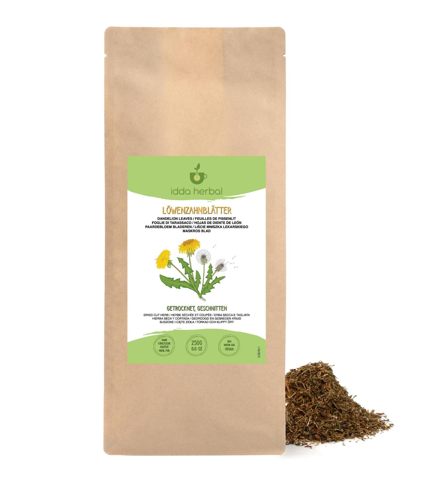  IDDA Herbal IDDA Herbal Dandelion Herbal Tea 250 g Dried and Cut Leaves for Infusions Dandelion Herbal Tea - Buy Online on GoSupps.com