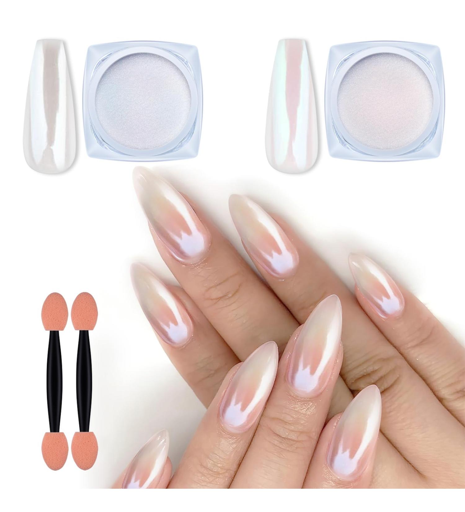 Buy Artdone Chrome Nail Powder Kit - White & Red Pearl Iridescent Aurora Metallic Glitter for Nail Art & Resin Crafts - Perfect Pearlescent Mermaid Pigment Effect - Buy Online on GoSupps.com