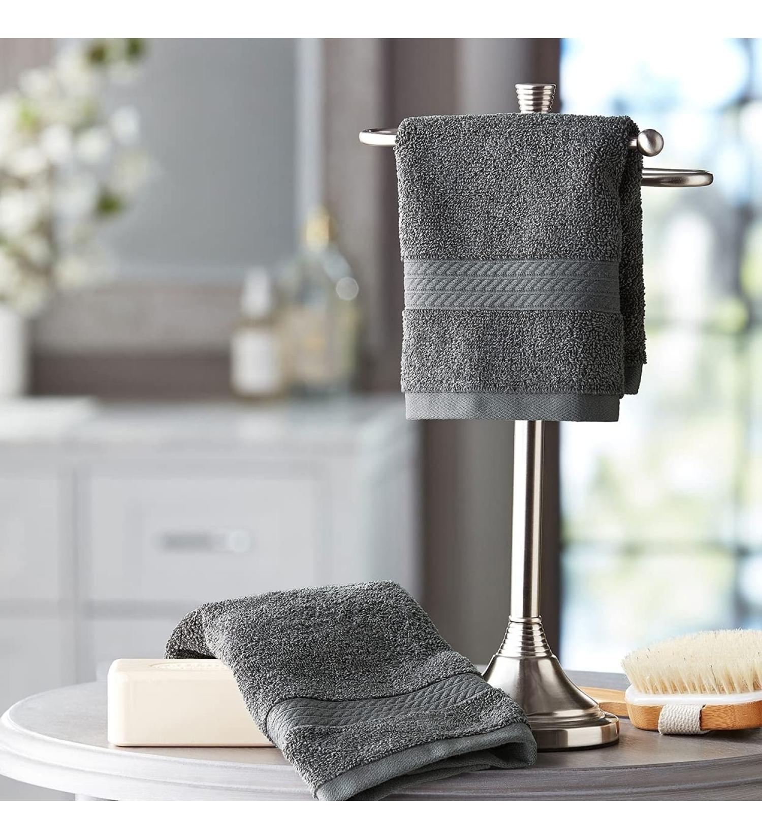 Member's Mark Hotel Premier Collection 100% Cotton Luxury Washcloth 2-Pack Grey