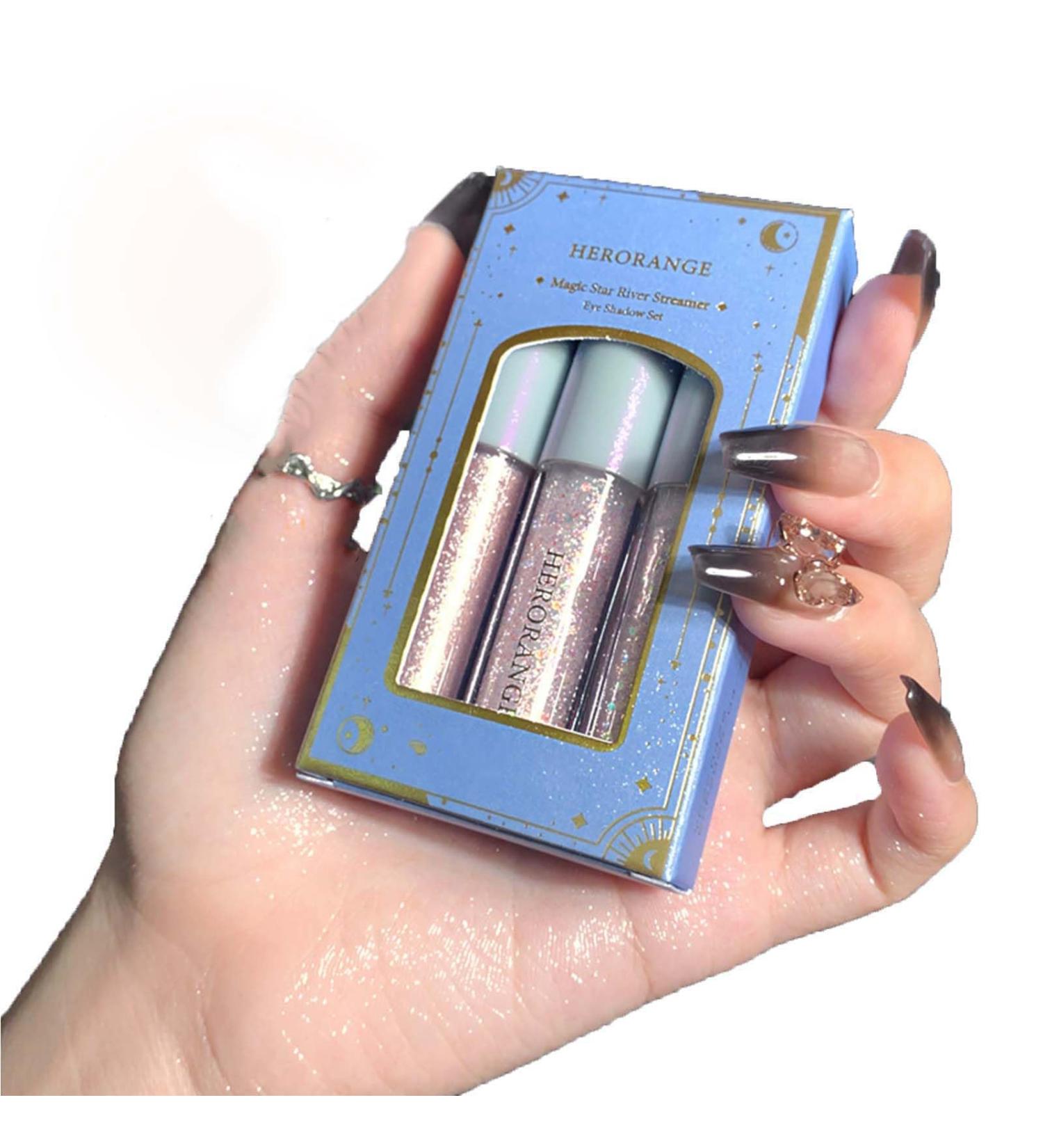 Buy Liquid Eyeshadow Set of 3 | Shimmer Pearlescent Glitter | Long-Lasting & Moist - International Shipping - Buy Online on GoSupps.com