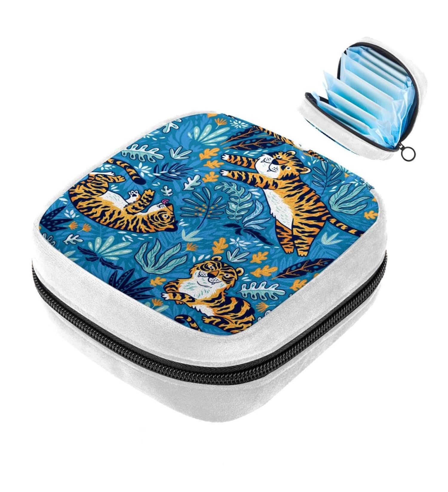 Animal Tiger Color Sanitary Napkin Storage Bag | Period Tampon Makeup Pad Pouch 1220 - Buy Online on GoSupps.com