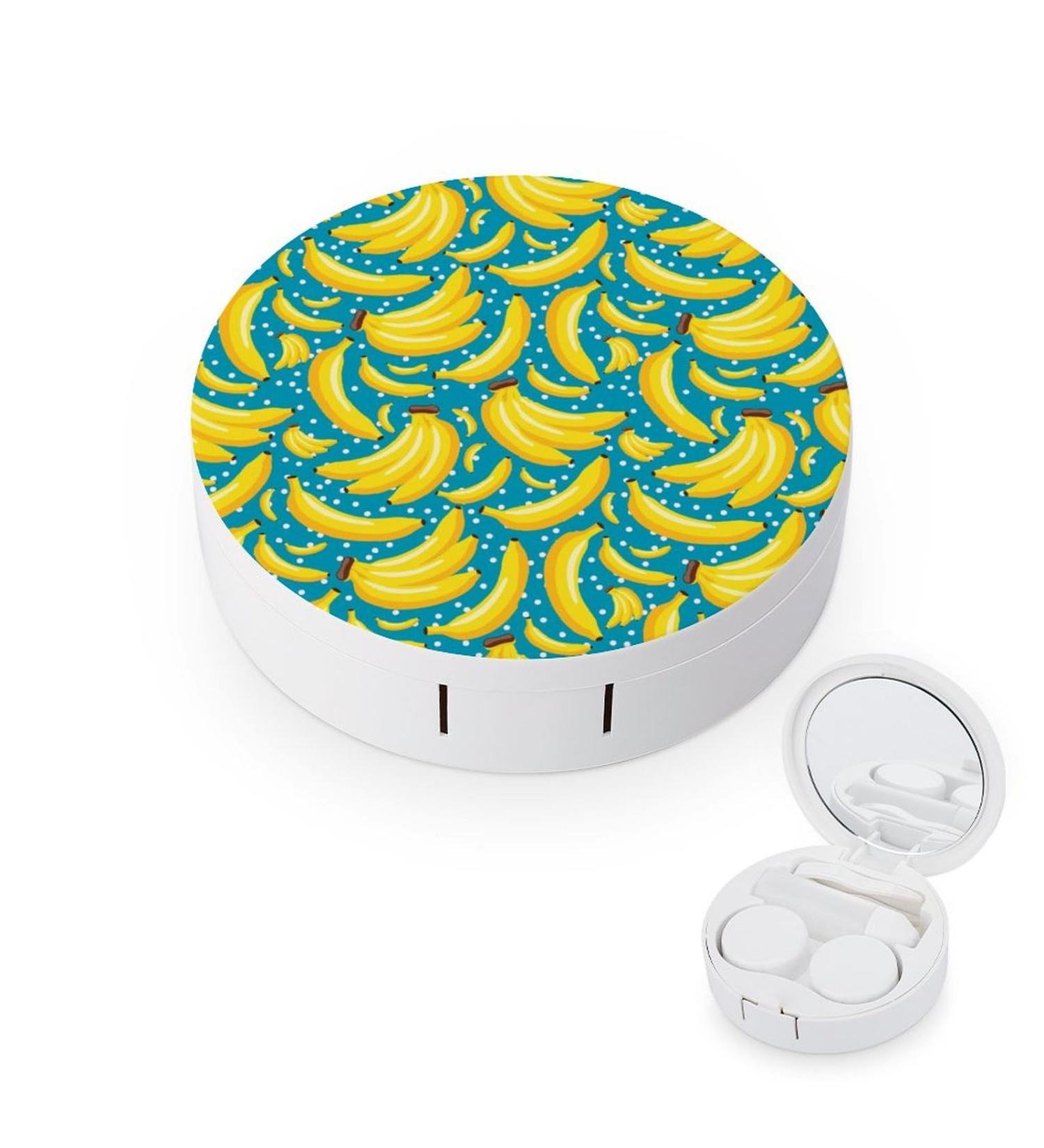 Banana Cute Contact Lens Case | Portable Travel Kit with Mirror | Round Storage Box for Daily Outdoor Use - Buy Online on GoSupps.com