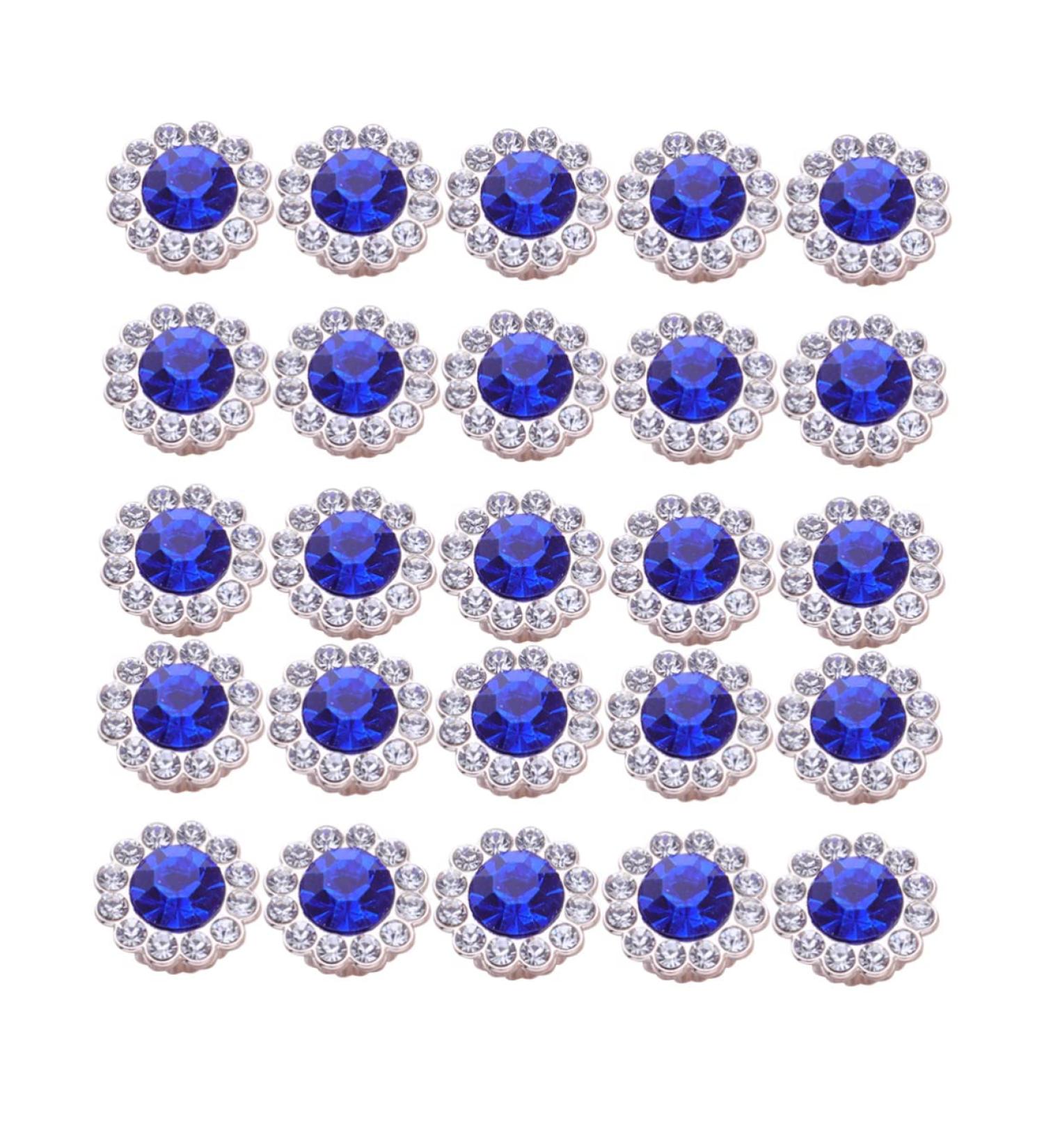 LALAFINA 50pcs Exquisite Tie Metal Hairband Sew Rhinestones Dress Abs Craft Blue Hairpin Ornament DIY Blue 1*0.5cm - Buy Online on GoSupps.com