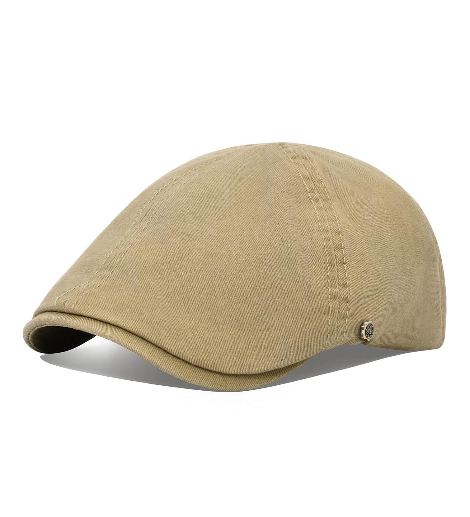 VOBOOM Cotton Flat Cap Cabbie Hat - Khaki | Gatsby Ivy Irish Newsboy Hunting Cap - Buy Online on GoSupps.com
