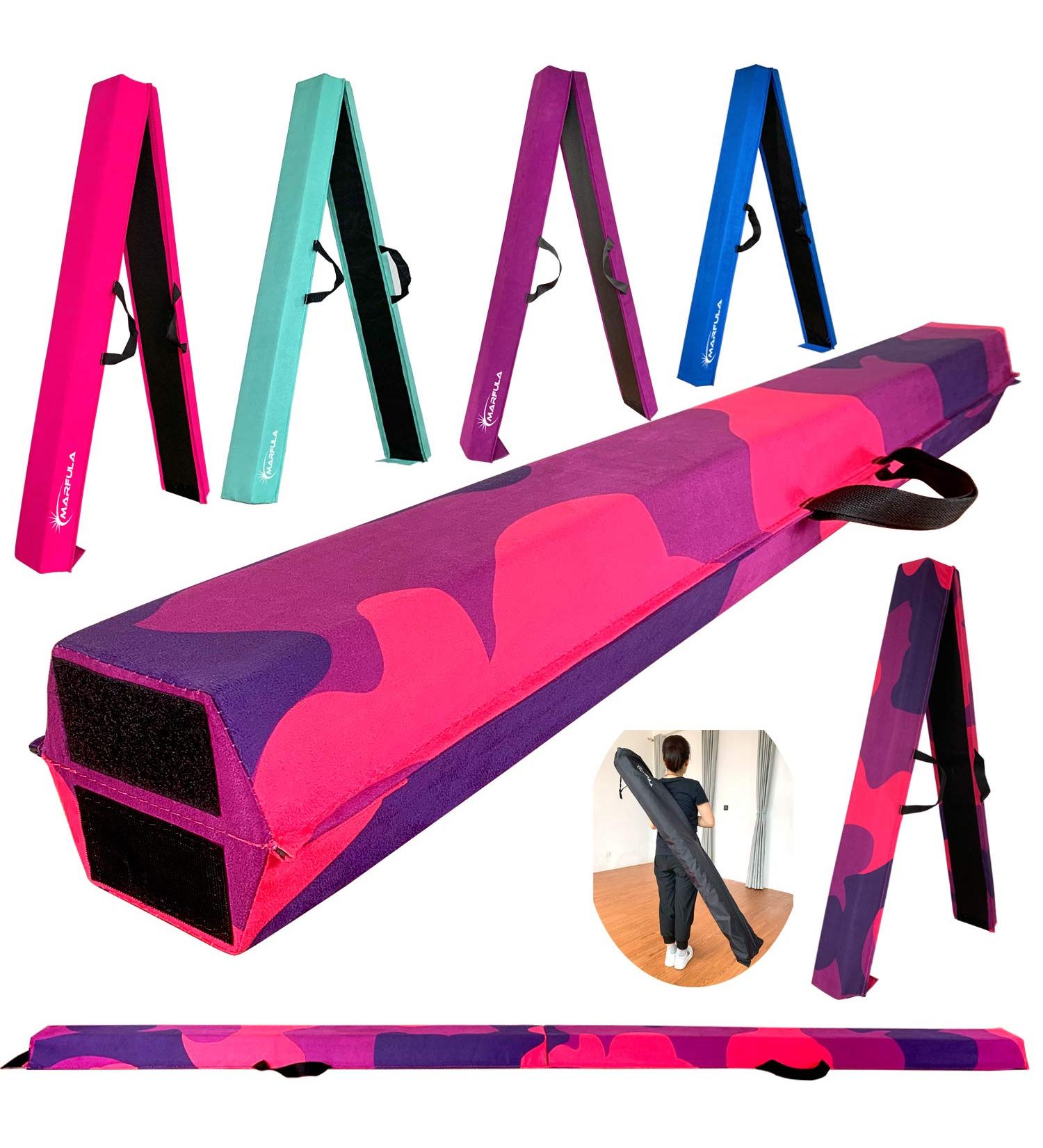 MARFULA 8FT/9FT Folding Balance Beam Gymnastics Floor Beam - Extra Firm Suede Cover - Anti Slip Bottom - Carry Bag - PinkPurple-Camo 6ft - for Kids/Adults Home - Buy Online on GoSupps.com