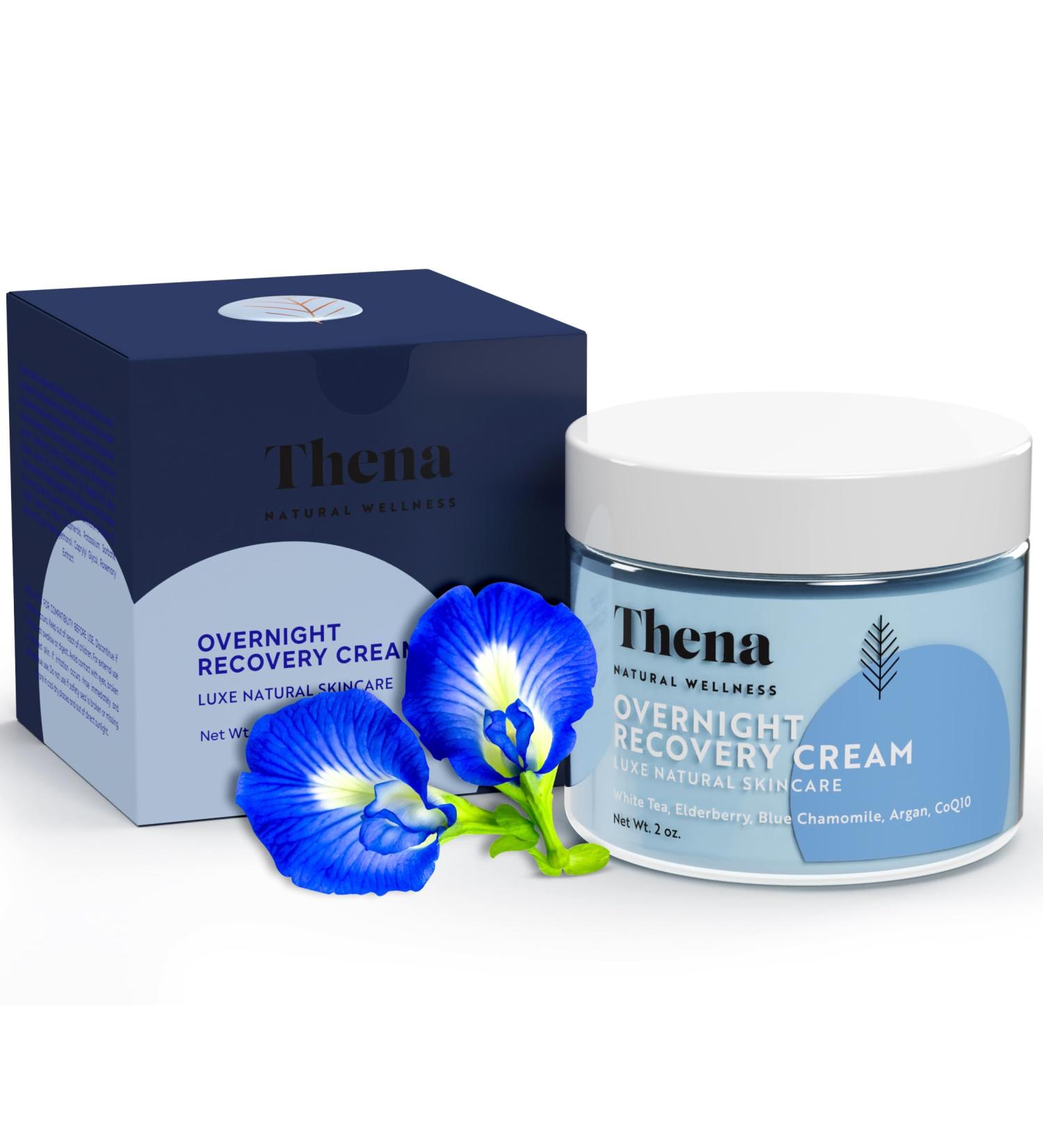 Buy THENA Overnight Recovery Cream | Anti-Aging Natural & Organic Face Moisturizer with Regenerating Collagen for Men & Women | International Shipping Available - Buy Online on GoSupps.com