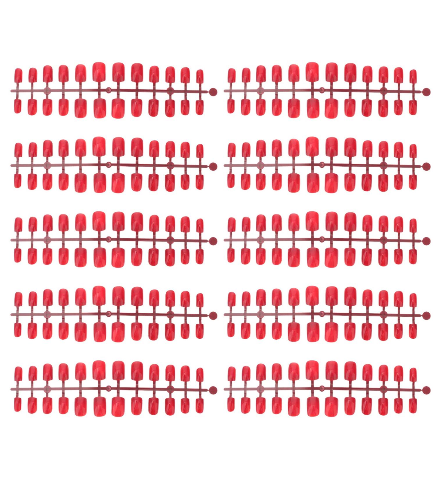 Lurrose 120pcs Red False Nail Tips - Full Cover Short Fake Nails for DIY Nail Art | International Shipping Available - Buy Online on GoSupps.com