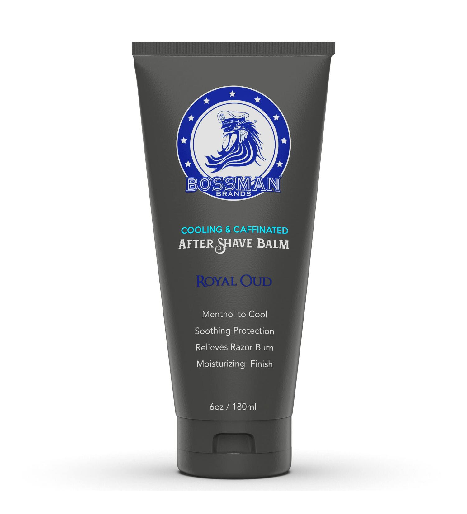 Bossman Cooling and Caffeinated After Shave - Menthol, Caffeine, Tea Tree - Soothe and Protect (Royal Oud Scent) - Buy Online on GoSupps.com