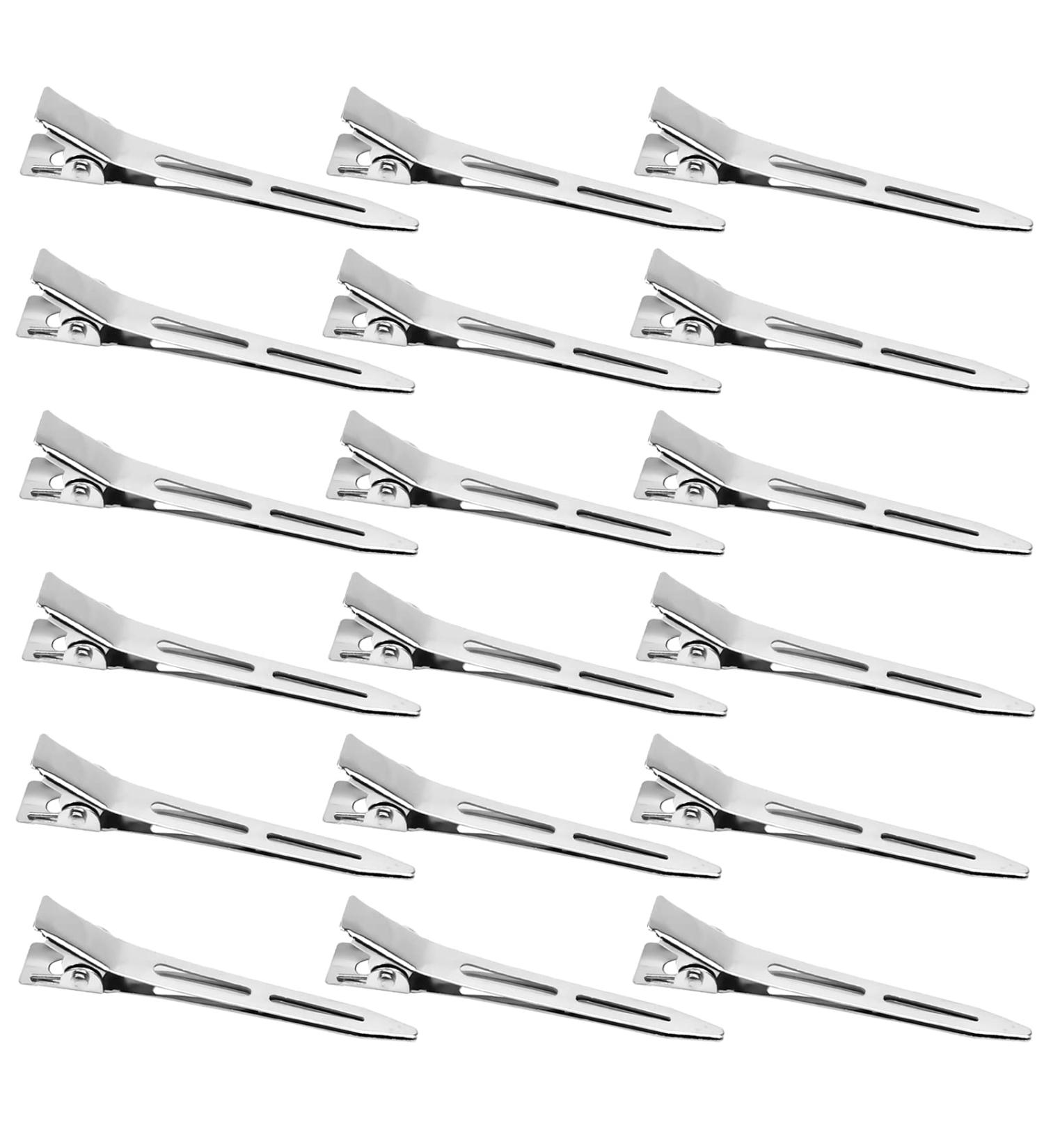 50 Pack Silver Duckbill Hair Clips - 2.2 Metal Hairdresser Clamps for Women & Girls - Alligator Curl Hair Clips with Holes - Buy Online on GoSupps.com