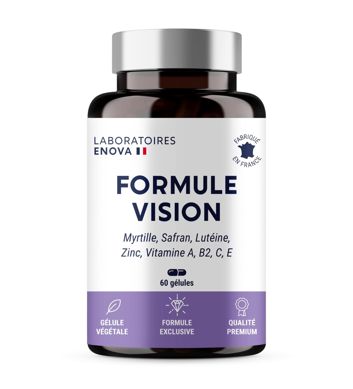 VISION FORMULA | Eye supplement | Blueberry Saffron Lutein Zinc and Vitamins | Maintaining normal vision dry and tired eyes | 60 Capsules | Made in France - Buy Online on GoSupps.com