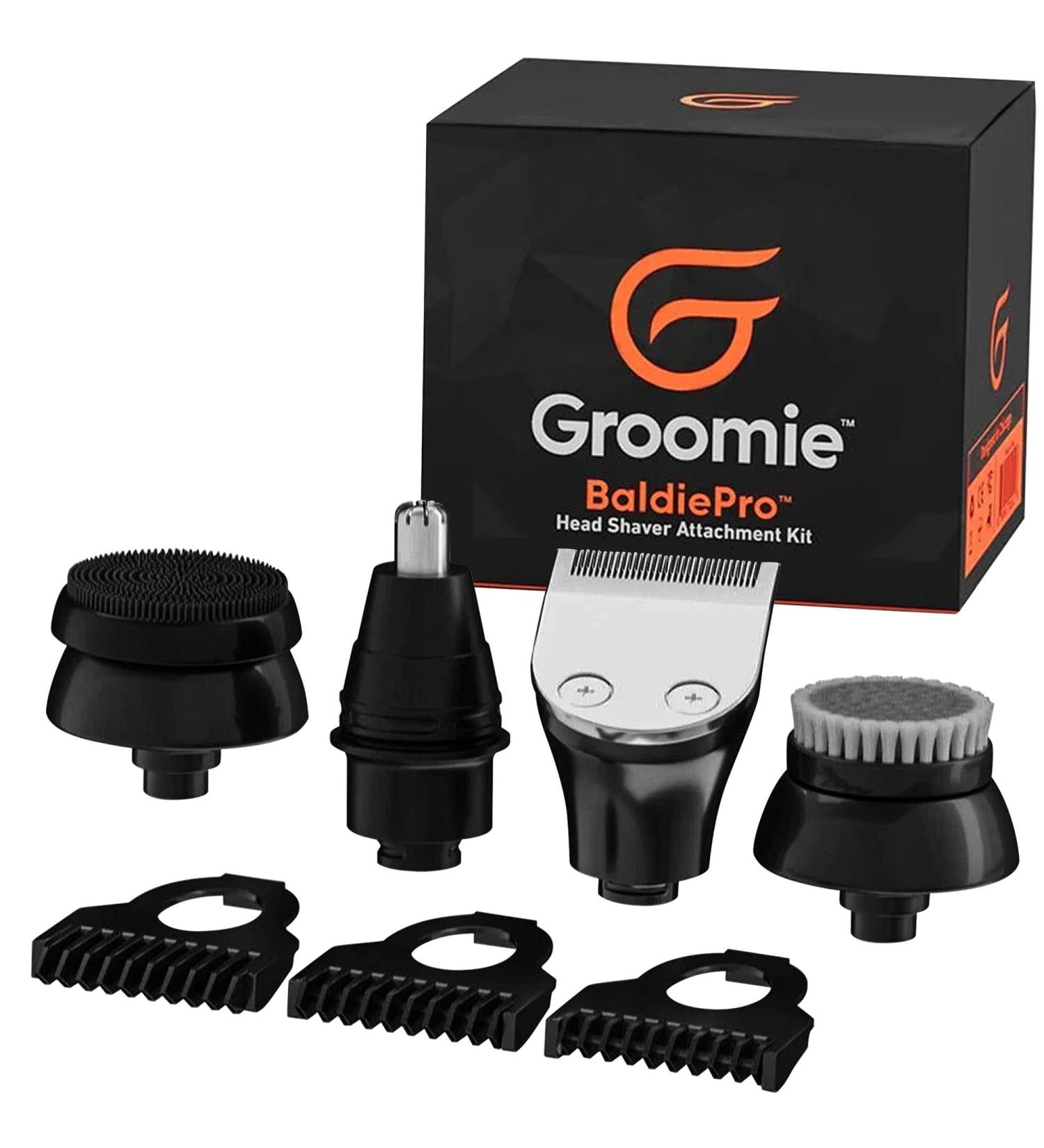 BaldiePro 7-Piece Grooming Kit for Men - Clippers Nose Trimmers & Exfoliator Brush | Ideal for Beginners - Ultimate Haircut Experience - Buy Online on GoSupps.com