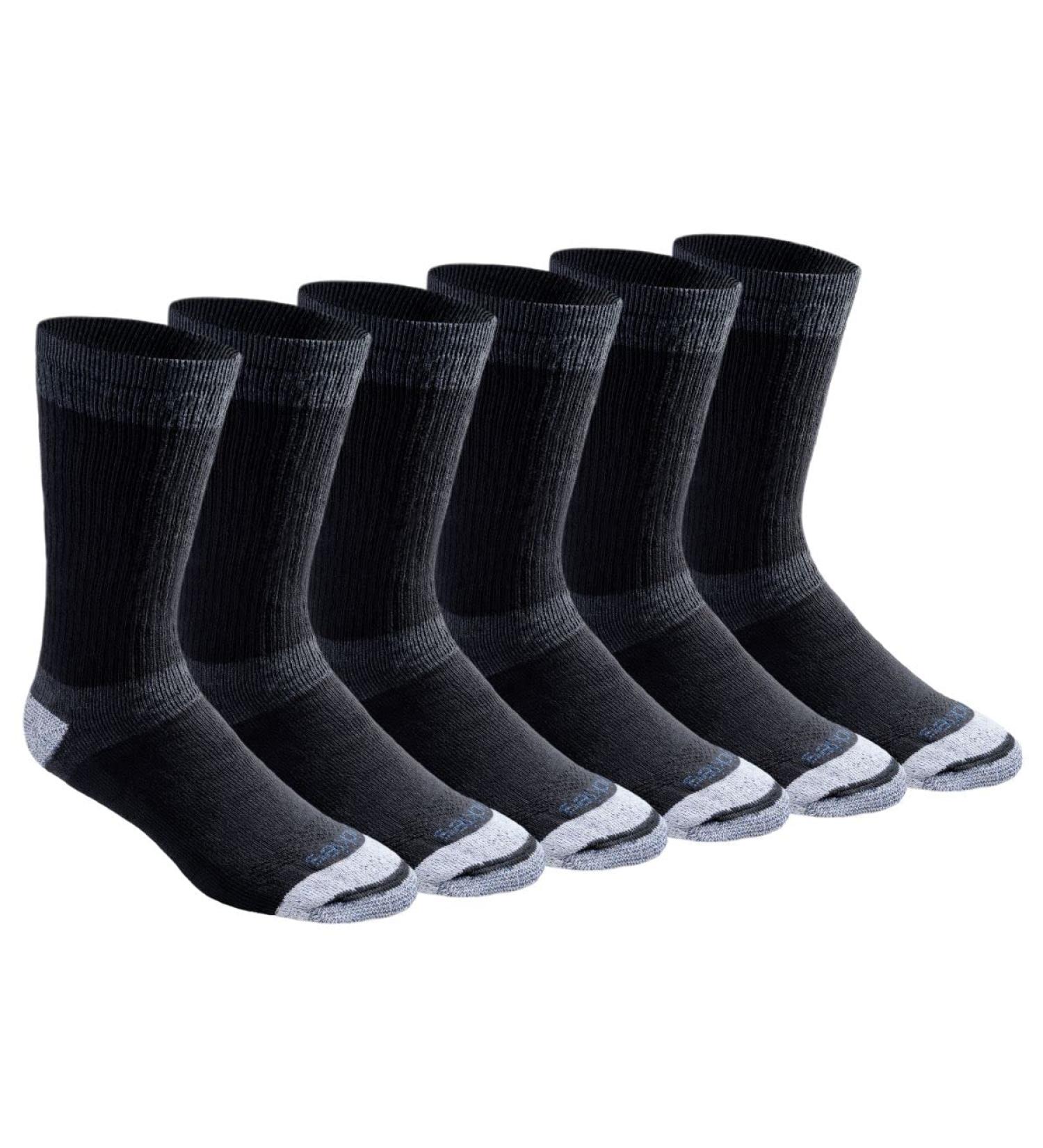 Dickies Men's Dri-Tech Moisture Control Max Crew Socks 12-15 6-Pack Black - Buy Online on GoSupps.com
