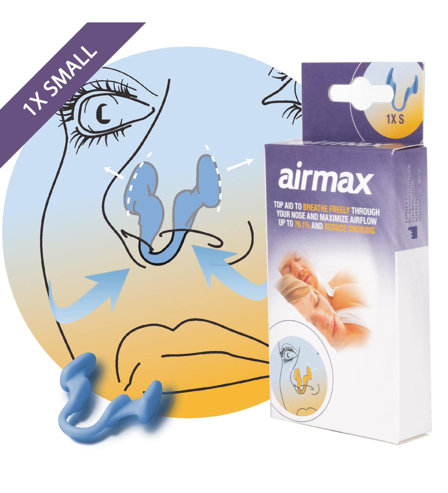 Airmax Unisex Classic Nasal Dilators - Anti Snoring Device for Men and Woman - Blue - Small - Buy Online on GoSupps.com