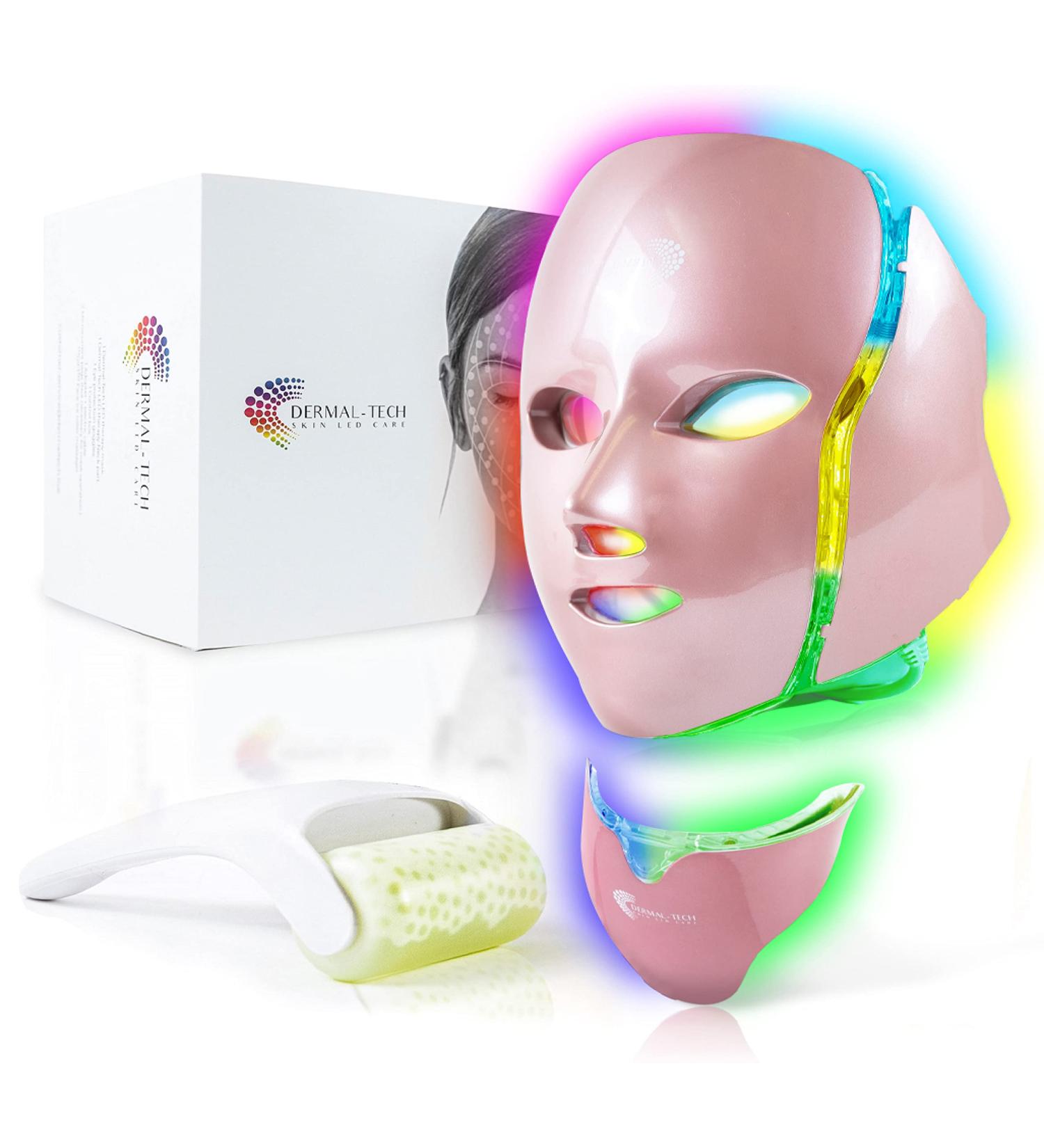 FDA Cleared 8-in-1 LED Light Therapy Face Mask for Anti-Aging & Dark Spot Removal + Ice Roller - Rose Gold - Buy Online on GoSupps.com