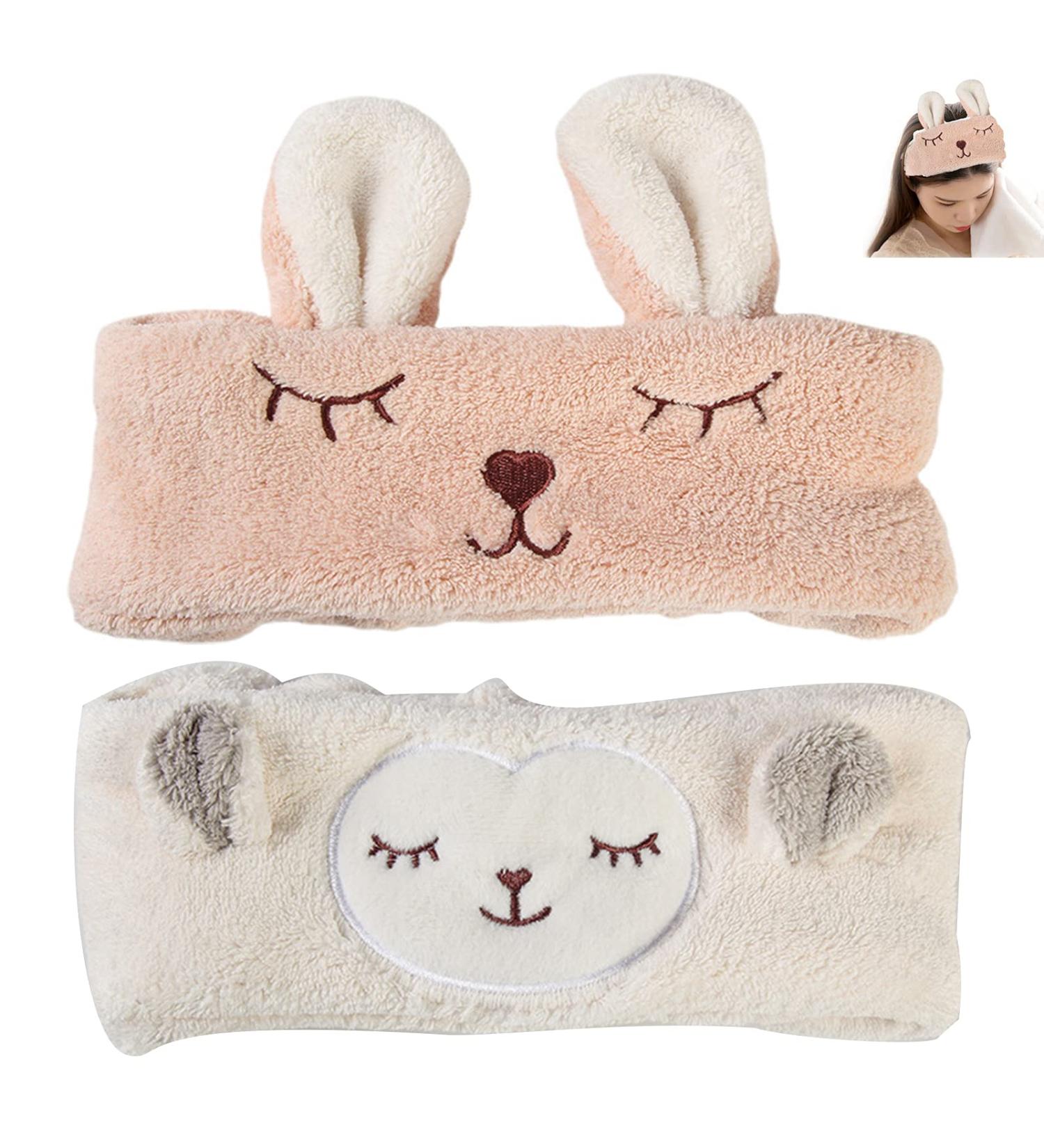 Buy Spa Headband for Women - Pink Elastic Hair Band for Makeup & Facial Care | 2 Pack - Buy Online on GoSupps.com