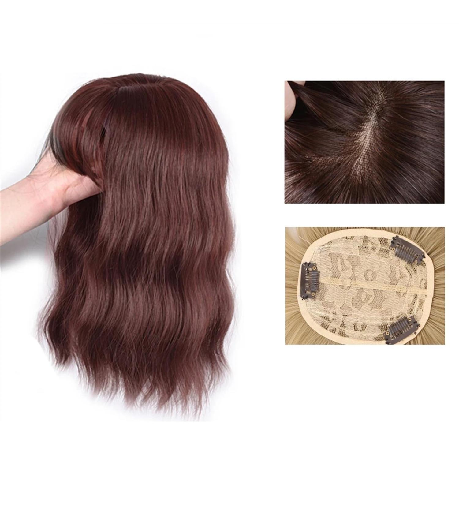 Bangs Hair Clip Body Wave Wigs with Bangs Hair synthesis Wigs Short Curly Wigs for Black Women Wig with Bangs Bangs Clip in Hair (Color : BF02-35-2-33)