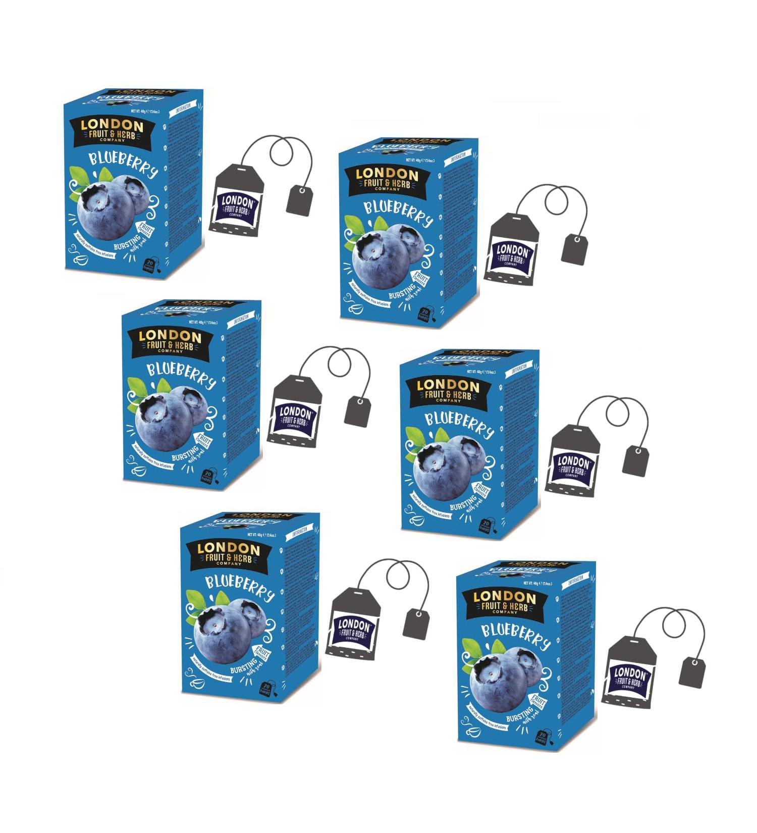  LONDON FRUIT & HERB COMPANY London Fruit | Naturally Caffeine-Free Antioxidant Blueberry Infusion | Evening Digestive Herbal Tea - 6 x 20 Filters (240g) - Buy Online on GoSupps.com