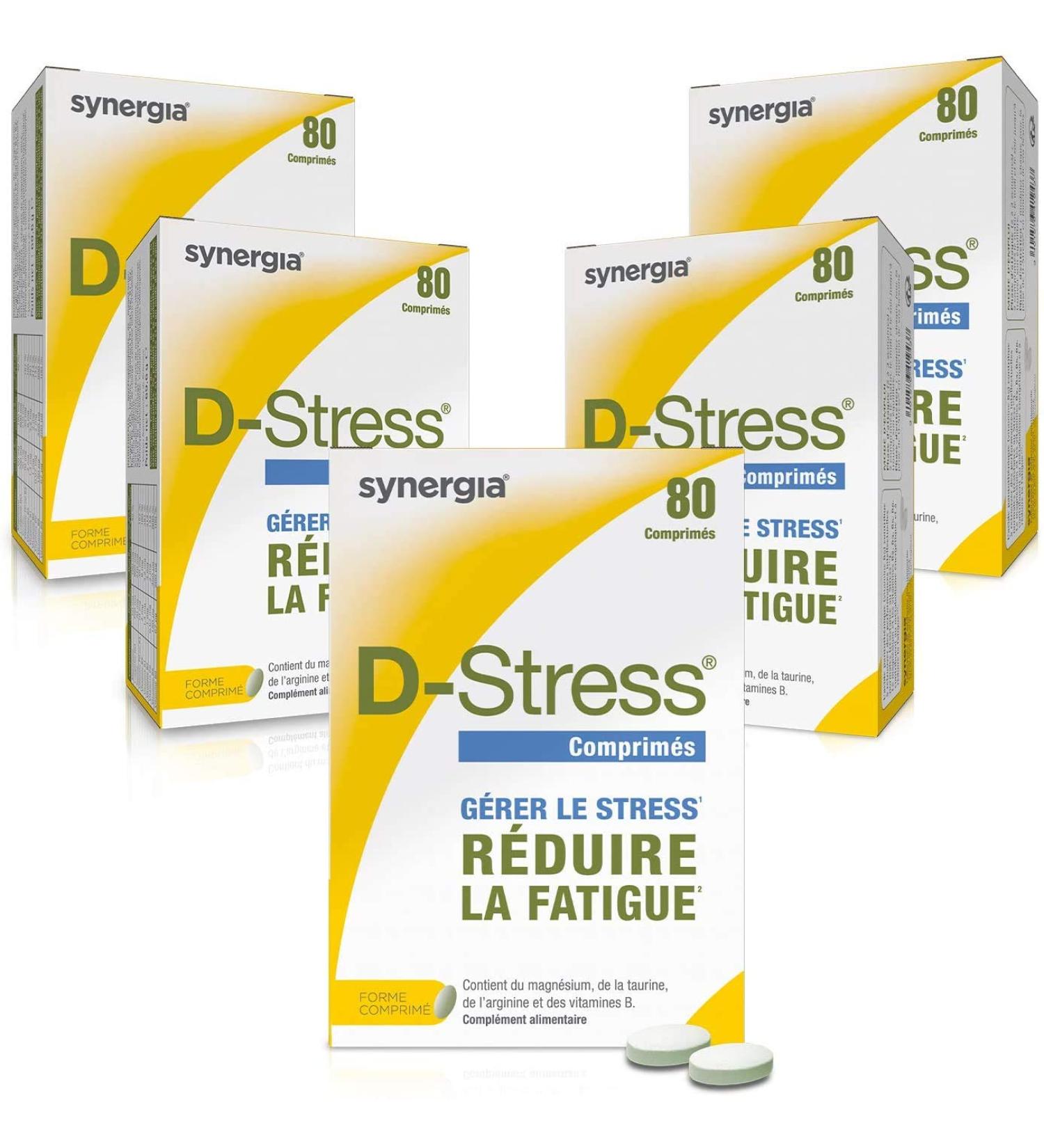 D-STRESS Tablets Pack of 5 | 3rd Generation Magnesium + Taurine + Arginine + B Vitamins | Manages Daily Stress and Reduces Fatigue | LABORATORY SYNERGIA - Buy Online on GoSupps.com