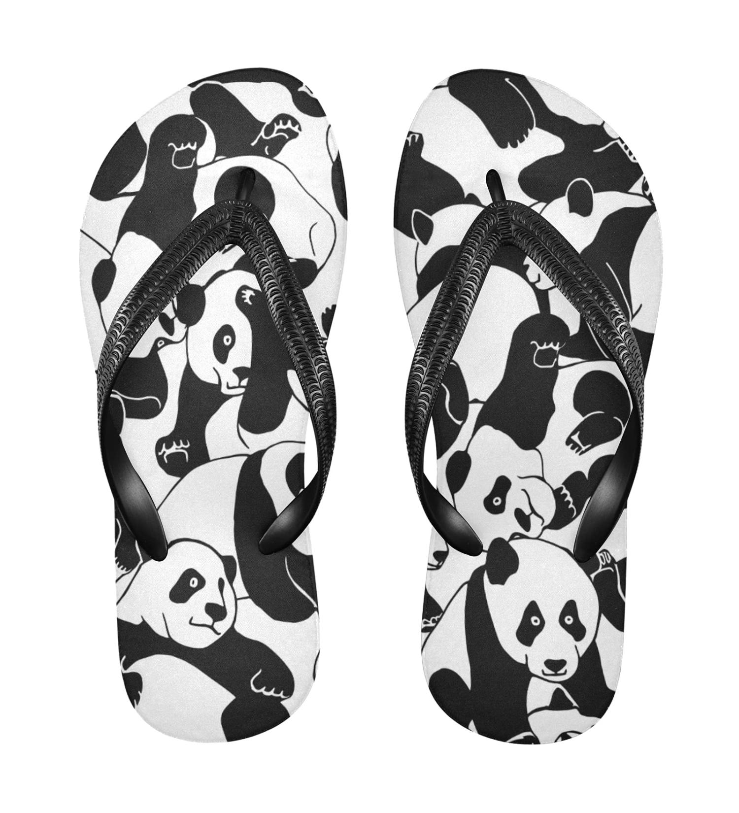Mnsruu Cartoon Panda Flip Flops for Home Hotel Spa & Travel - Comfortable Footwear for Men & Women - Buy Online on GoSupps.com