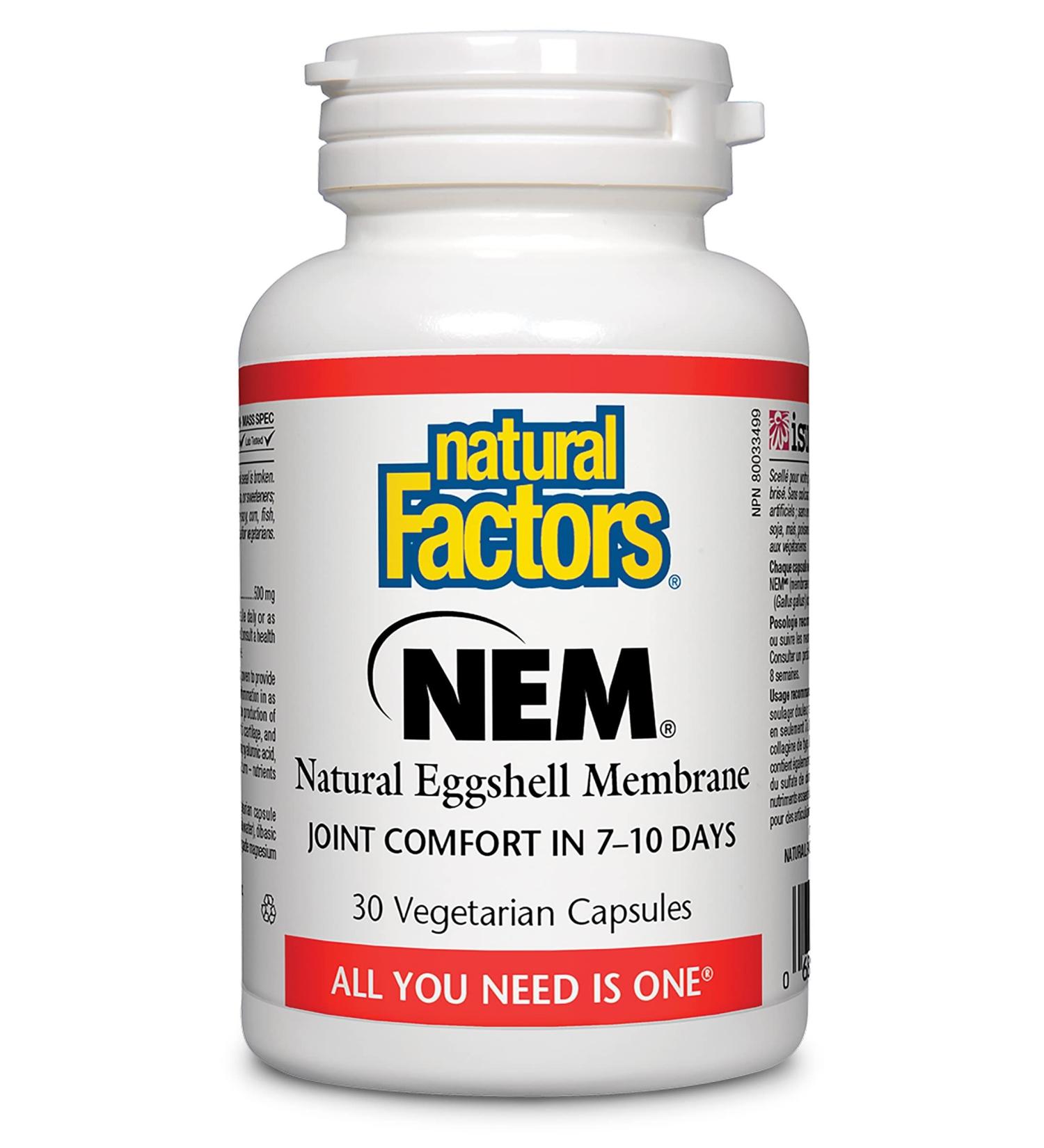 Natural Factors NEM Joint Comfort & Flexibility Capsules | 30ct | 30 Servings | Pack of 1 - Buy Online on GoSupps.com