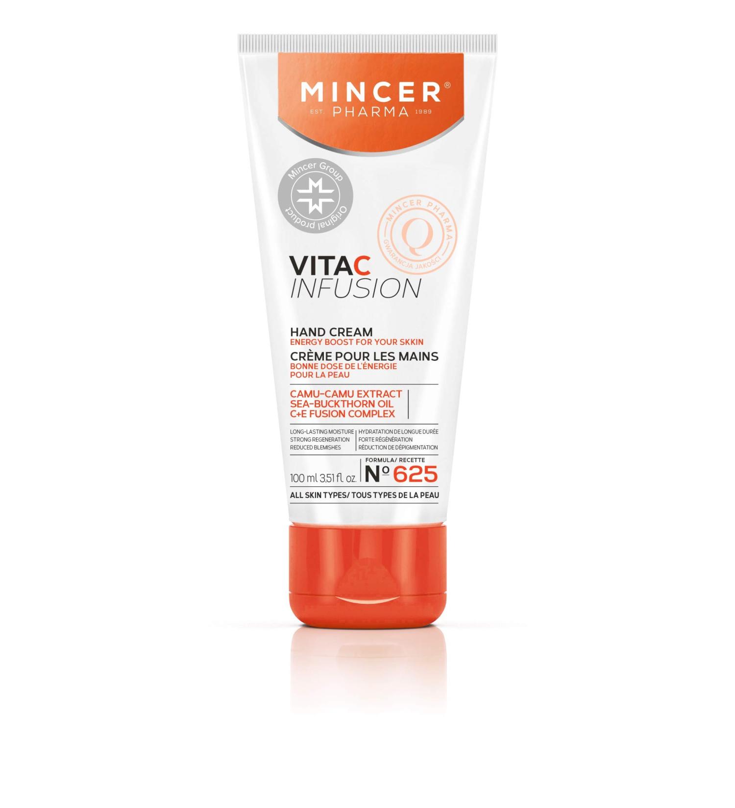 Vita C Infusion Hand Cream - Moisturizing & Regenerating for All Skin Types | Mincer Pharma 100ml with Camu Camu & Sea Buckthorn Oil - Buy Online on GoSupps.com
