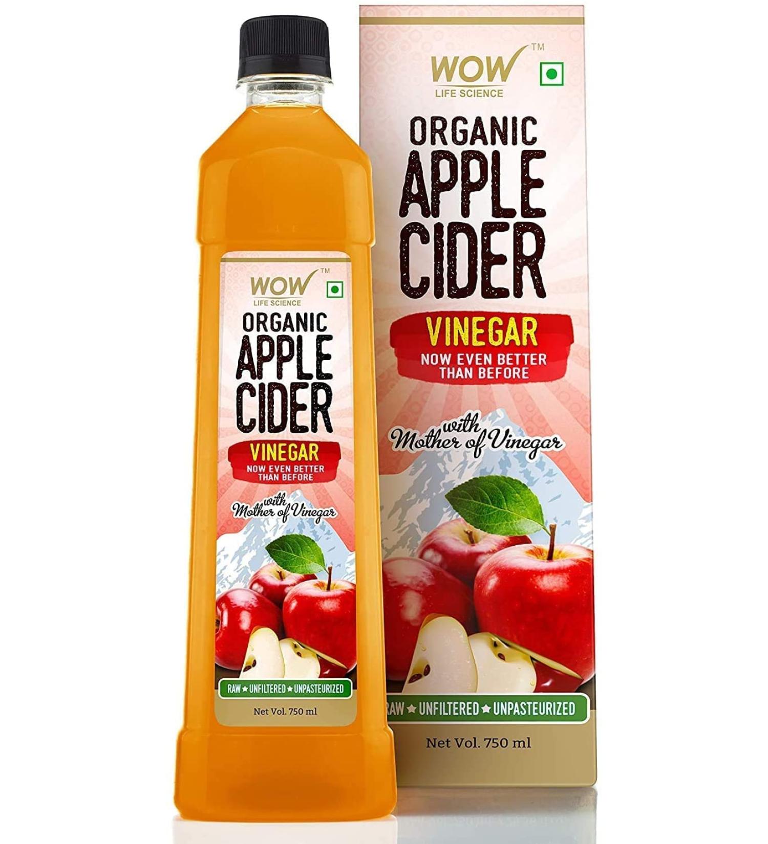 QURA Organic Raw Apple Cider Vinegar - with Strand of Mother - Not from Concentrate - 750mL - Buy Online on GoSupps.com