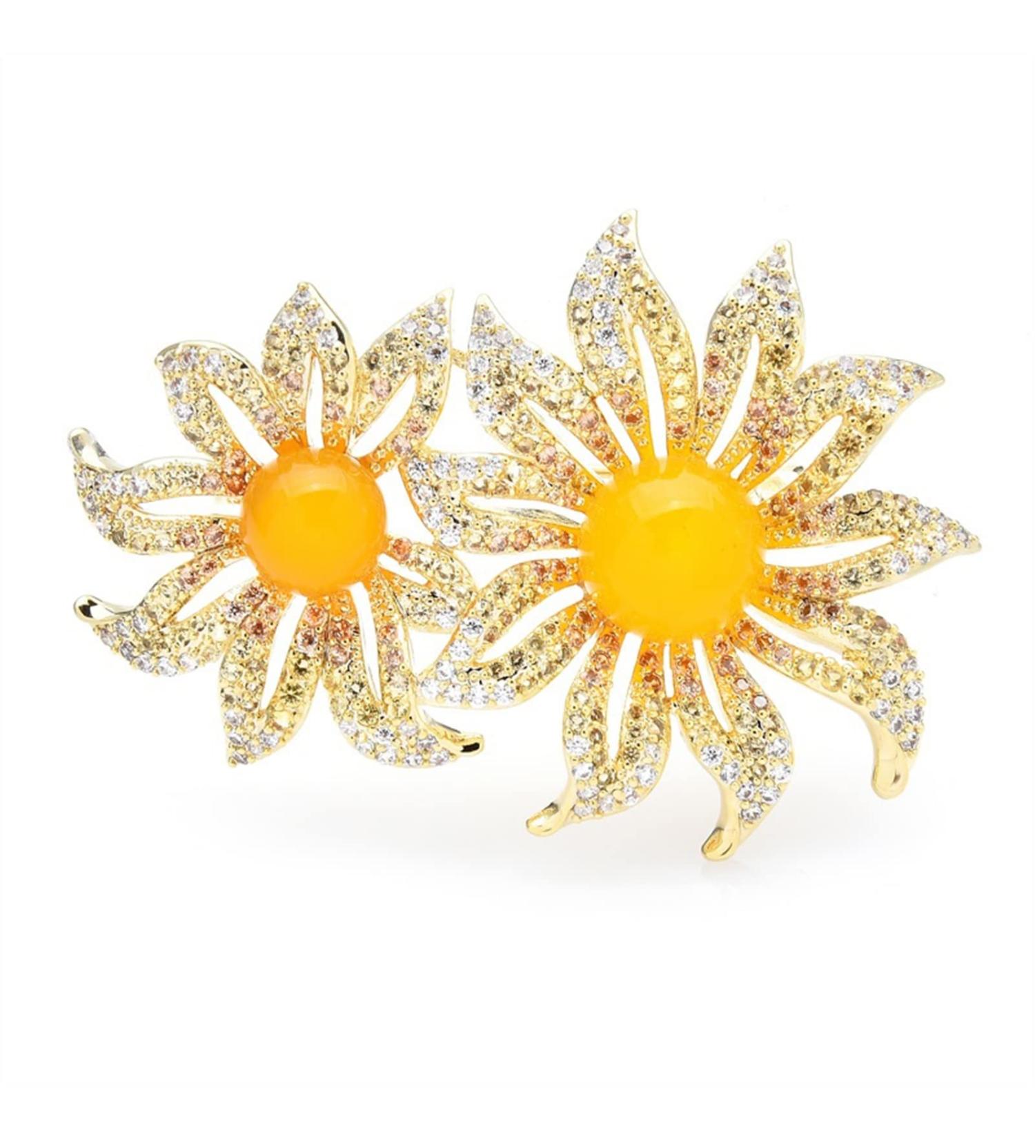 Pin Jewelry Gifts for Women Ladies Fashion Accessories Ladies Elegant Yellow Sunflower Brooch Classic Party Brooch Flower Shaped Brooch Brooches & Pins - Buy Online on GoSupps.com