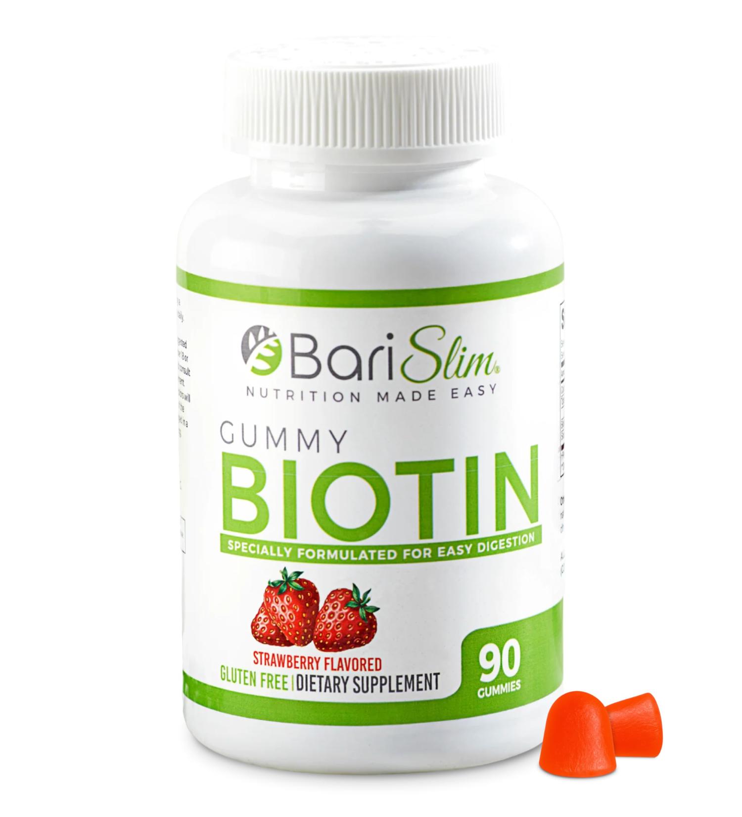 BariSlim Bariatric Vitamin Biotin Gummies - Specially Formulated Gummy Vitamin for Patients After Weight Loss Surgery - Easy to Digest and Great Tasting Fruit Flavors | 90 Fruit Chews - Buy Online on GoSupps.com