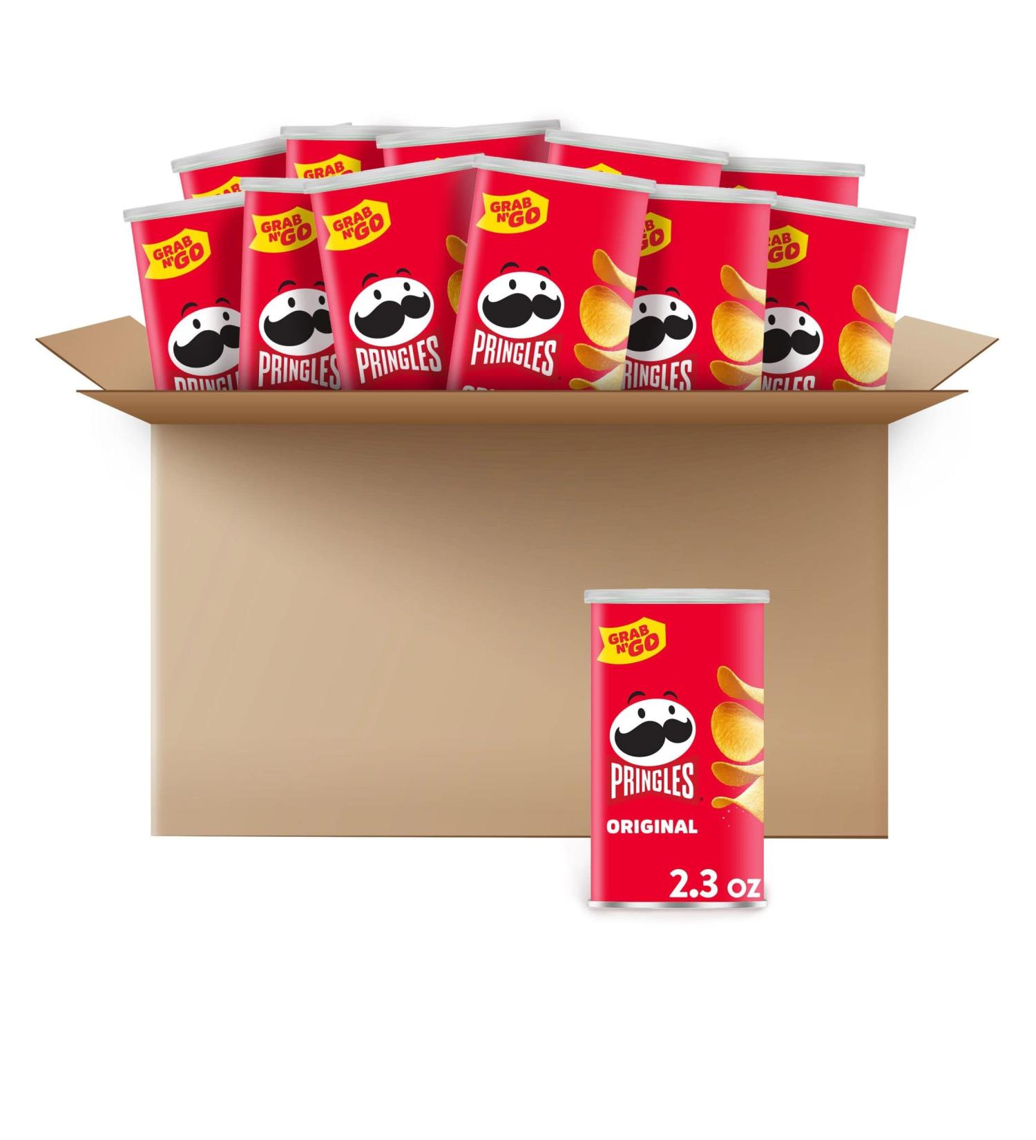 Pringles Potato Crisps Chips - Original Flavor 2.3 oz (Pack of 12) | Lunch & Office Snacks for Kids - Grab N' Go Convenience - Buy Online on GoSupps.com