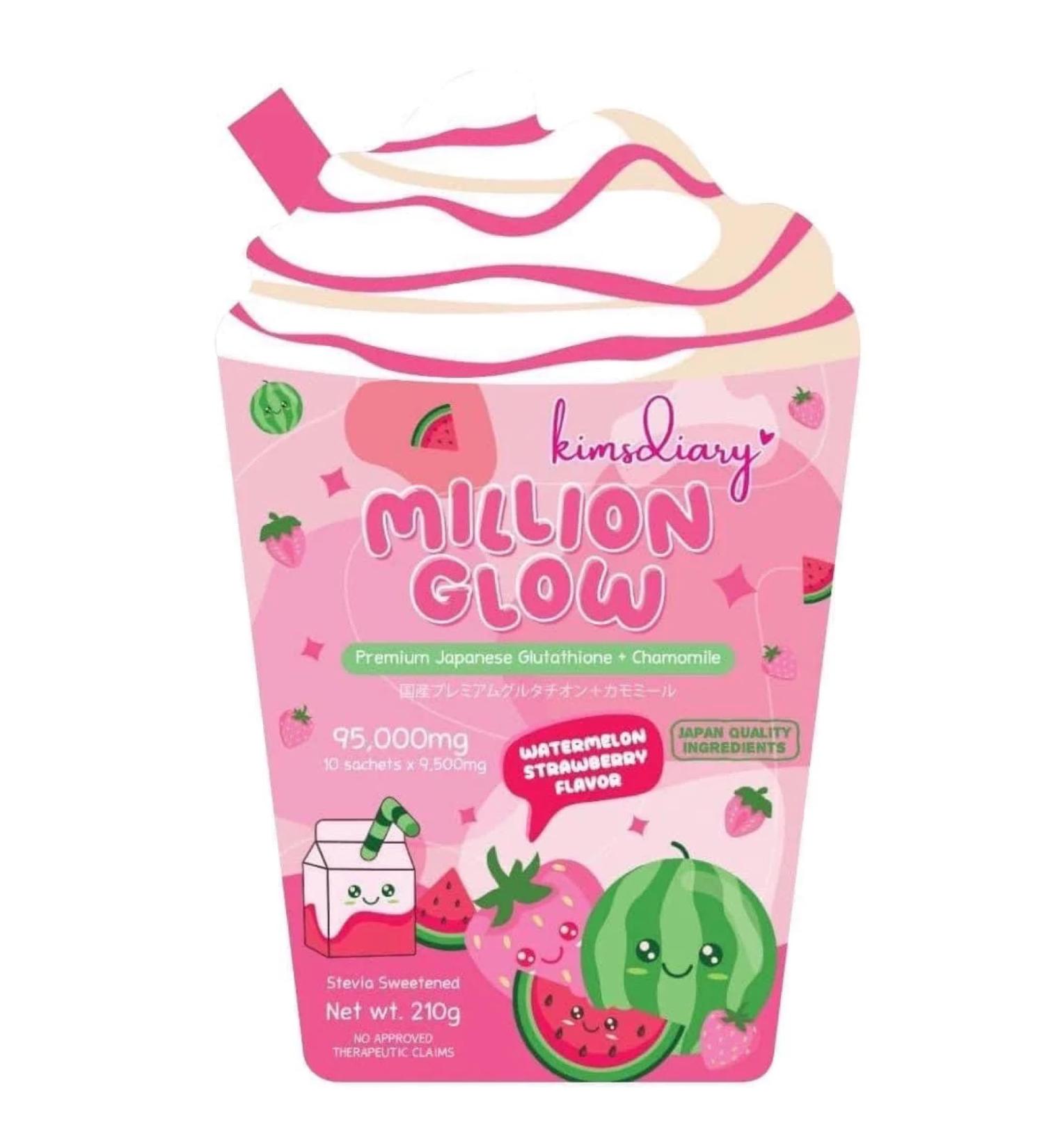 Kimsdiary Million Glow Watermelon Strawberry 10 Sachets