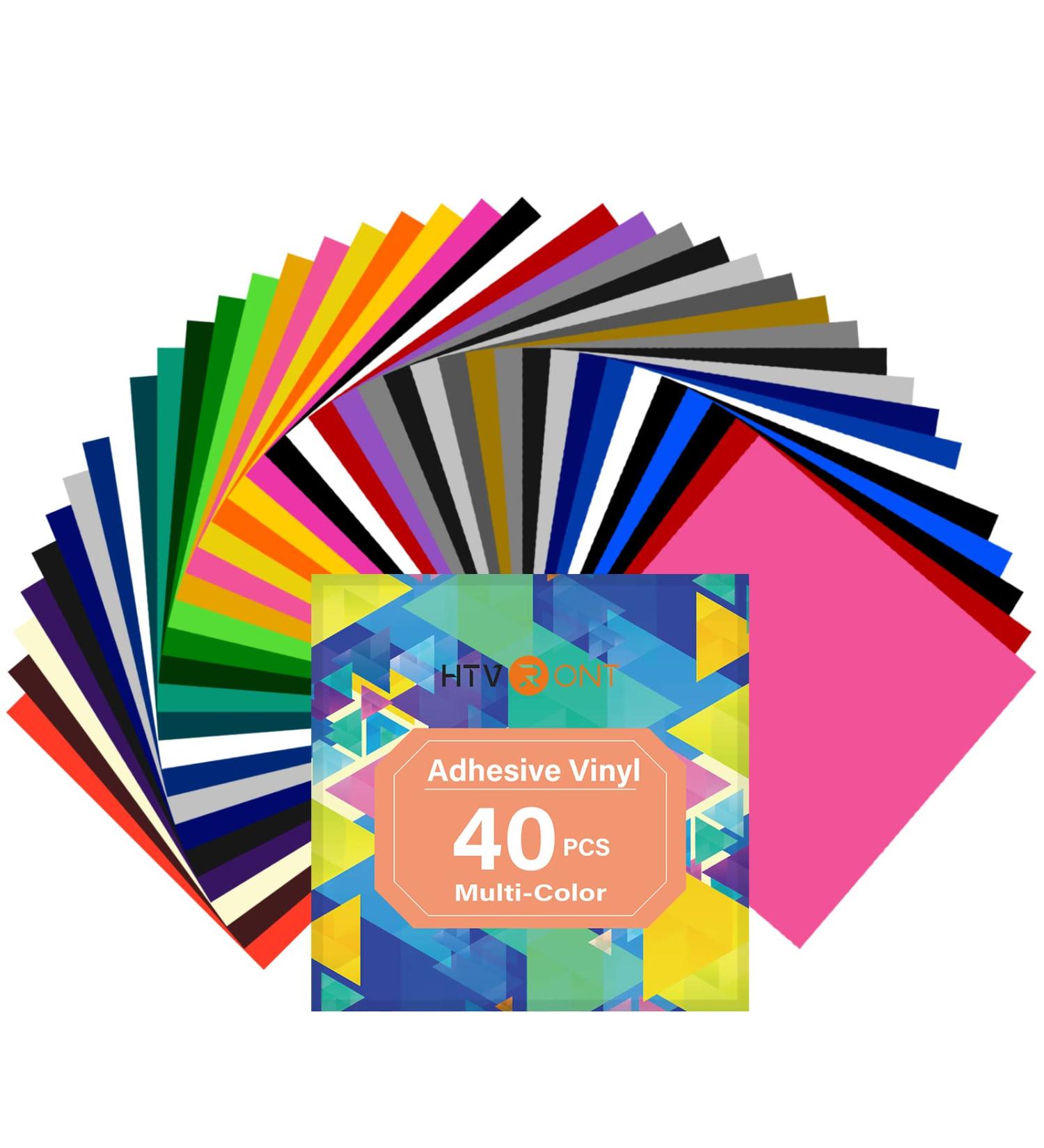HTVRONT Permanent Adhesive Vinyl Sheets for Cricut Machine - 40 Pack 12x12 Bundle for Cups, Decals, Crafts - Buy Online on GoSupps.com