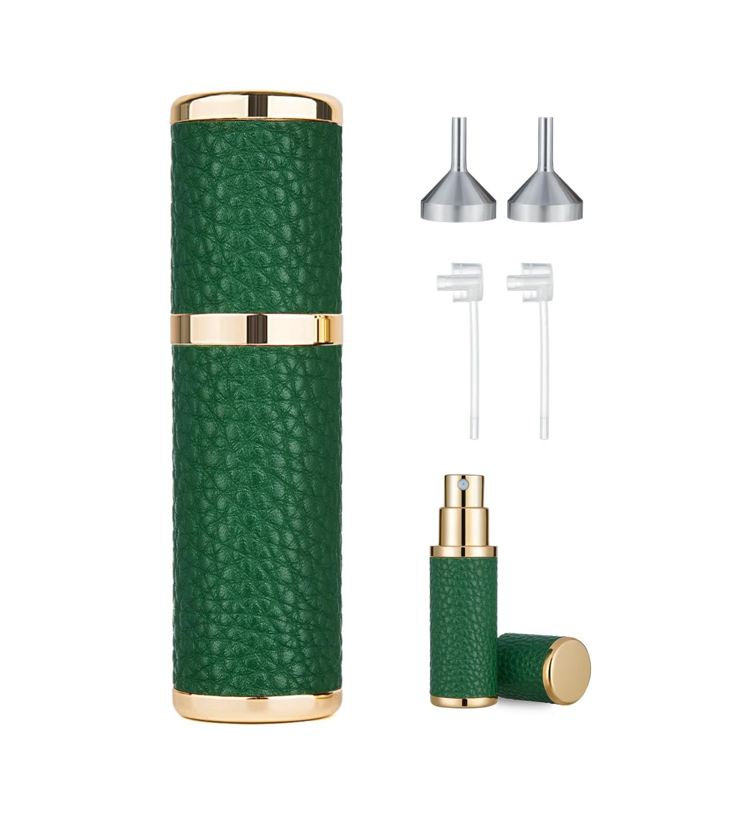 Portable Mini Perfume Refillable Bottle 5ml Leather Material Travel Atomizador Fine Mist Refillable Cologne Dispenser Sprayer With Funnel And Perfume Diffuser Tool For Women&Men (Dark Green) - Buy Online on GoSupps.com