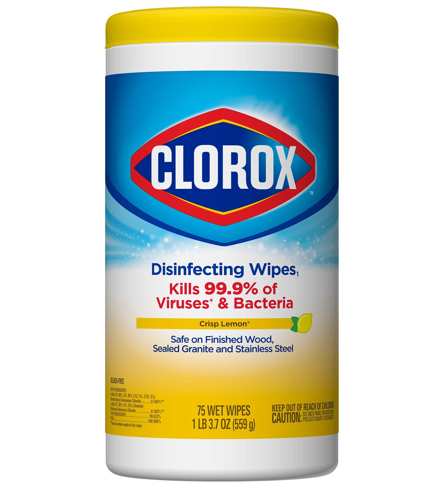 Clorox Disinfecting Wipes, Crisp Lemon, 75 Count (Pack of 6) - Cleaning Wipes - Buy Online on GoSupps.com