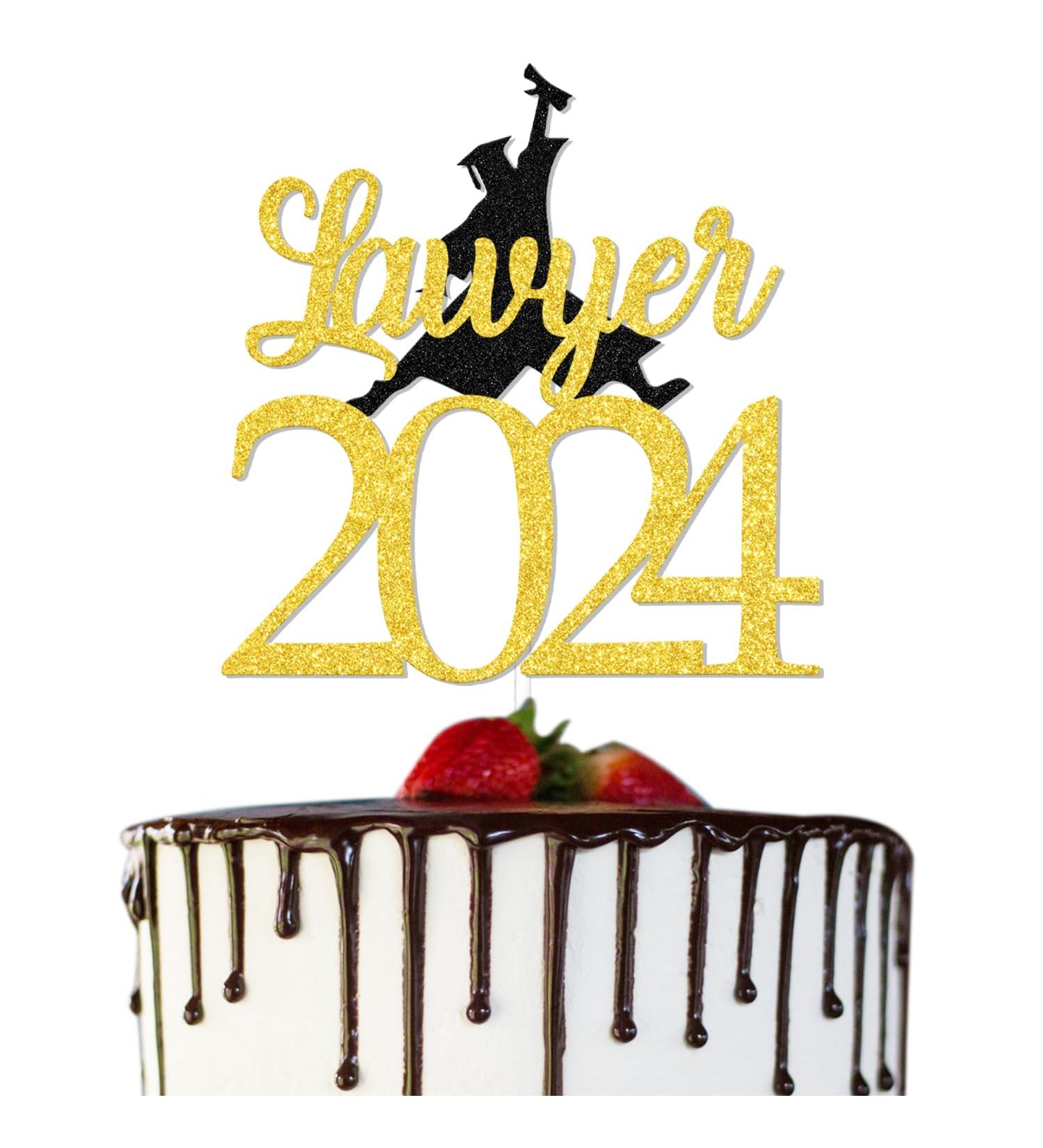 Lawyer Graduation Cake Topper Congrats Lawyer Cake Topper Law School Graduation Cake Topper Law School Graduation Party Decorations Gold Black - Buy Online on GoSupps.com